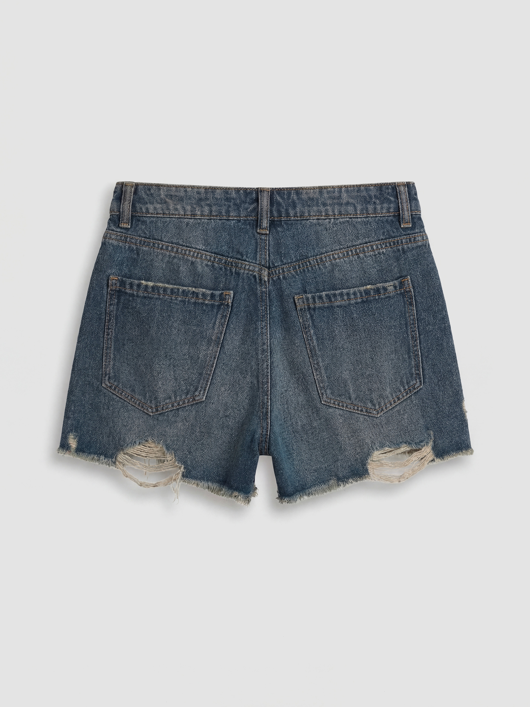 Жена Индиго Къси дънкови панталони-5