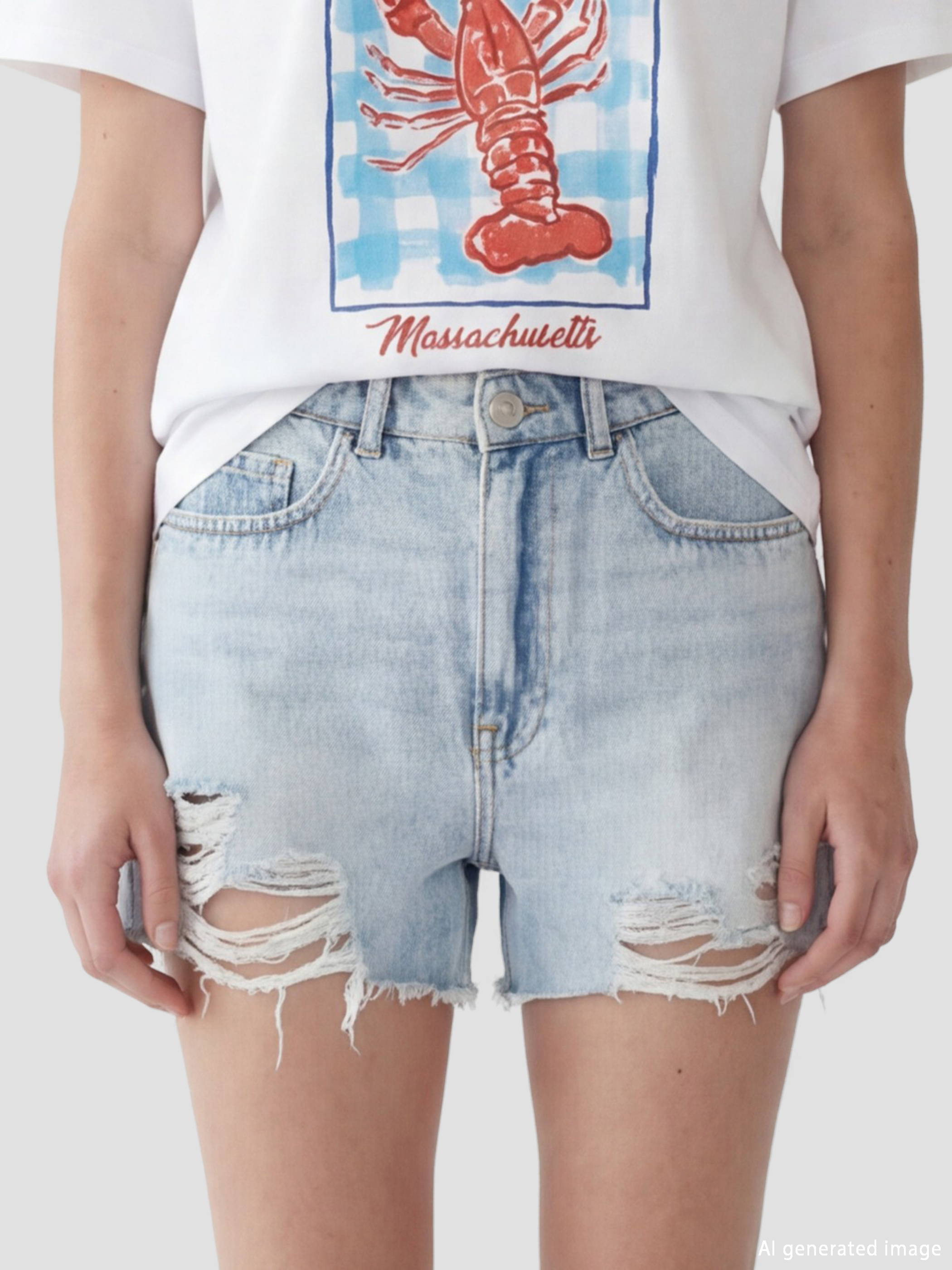 Woman INDIGO Denim Shorts-2