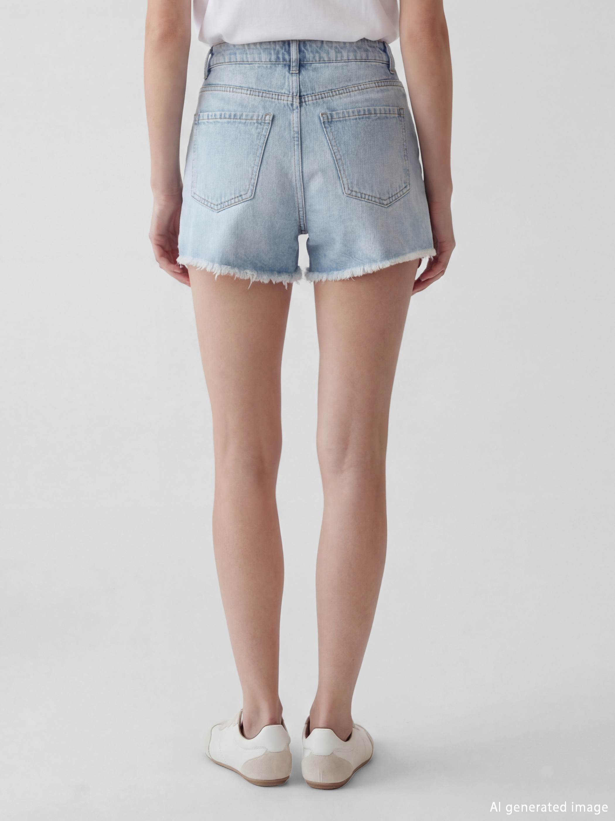 Woman INDIGO Denim Shorts-3