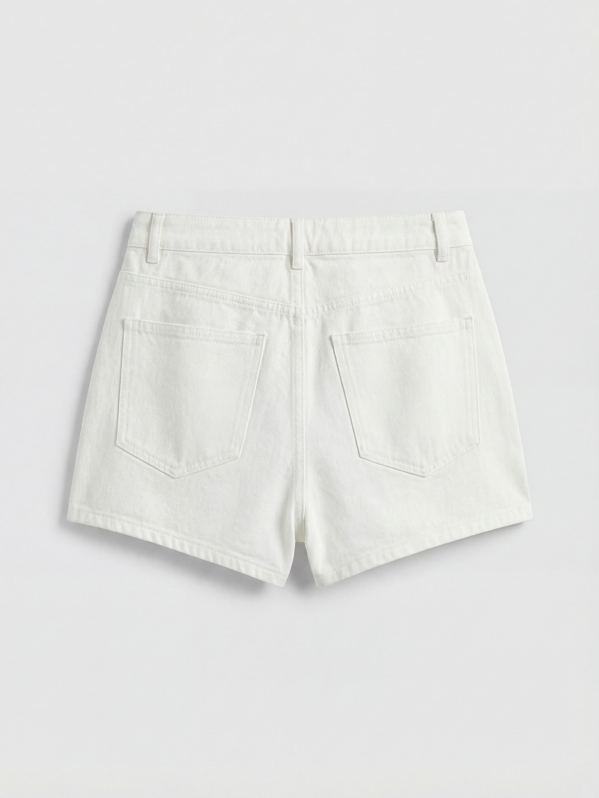 Woman WHITE Denim Overlay Shorts-4
