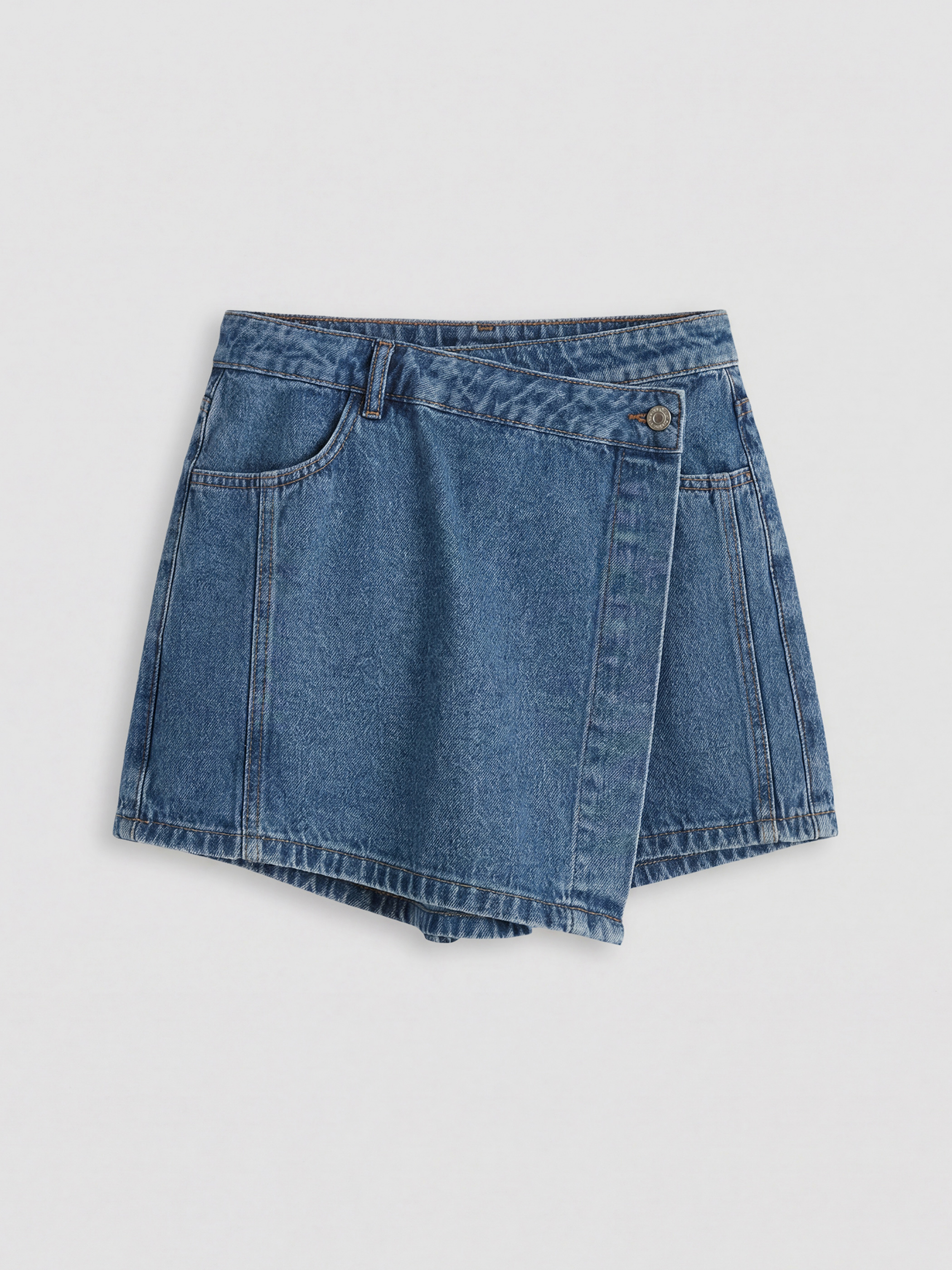 Γυναίκα INDIGO Τζιν σορτς επικάλυψης-4