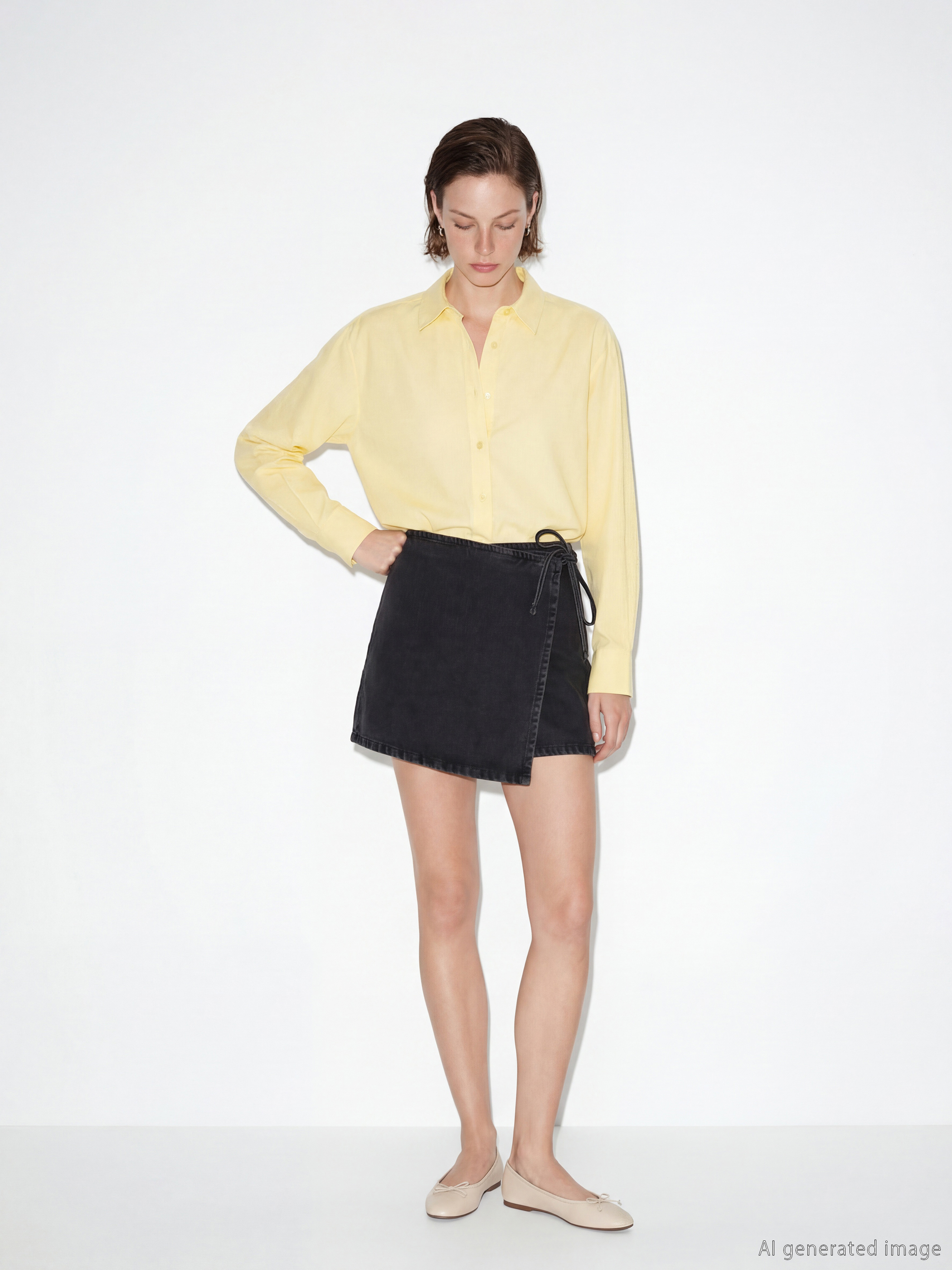 LCW Jeans Woman Black Denim Overlay Shorts