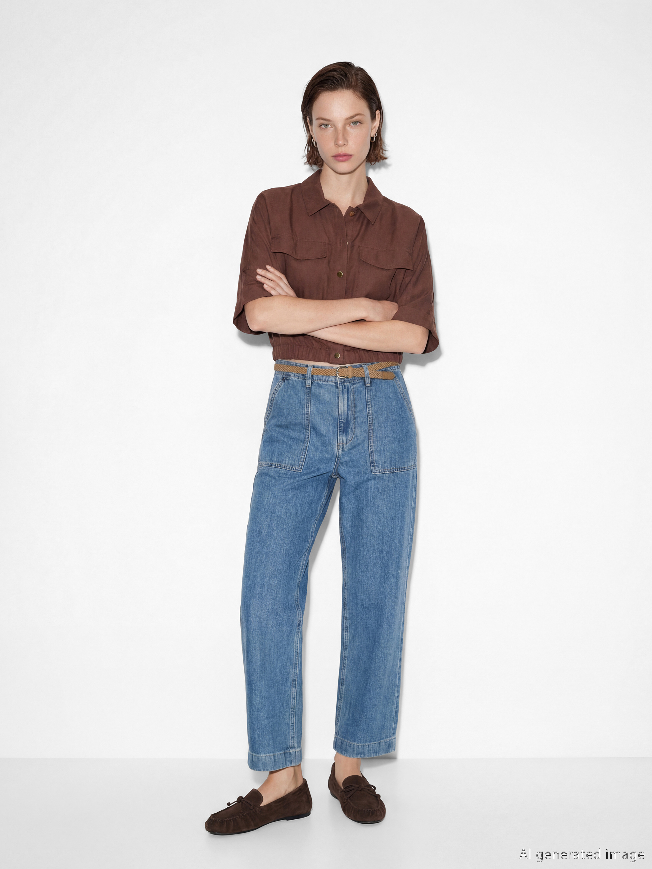 LCW Jeans Дънки с колан с карот фит за жени