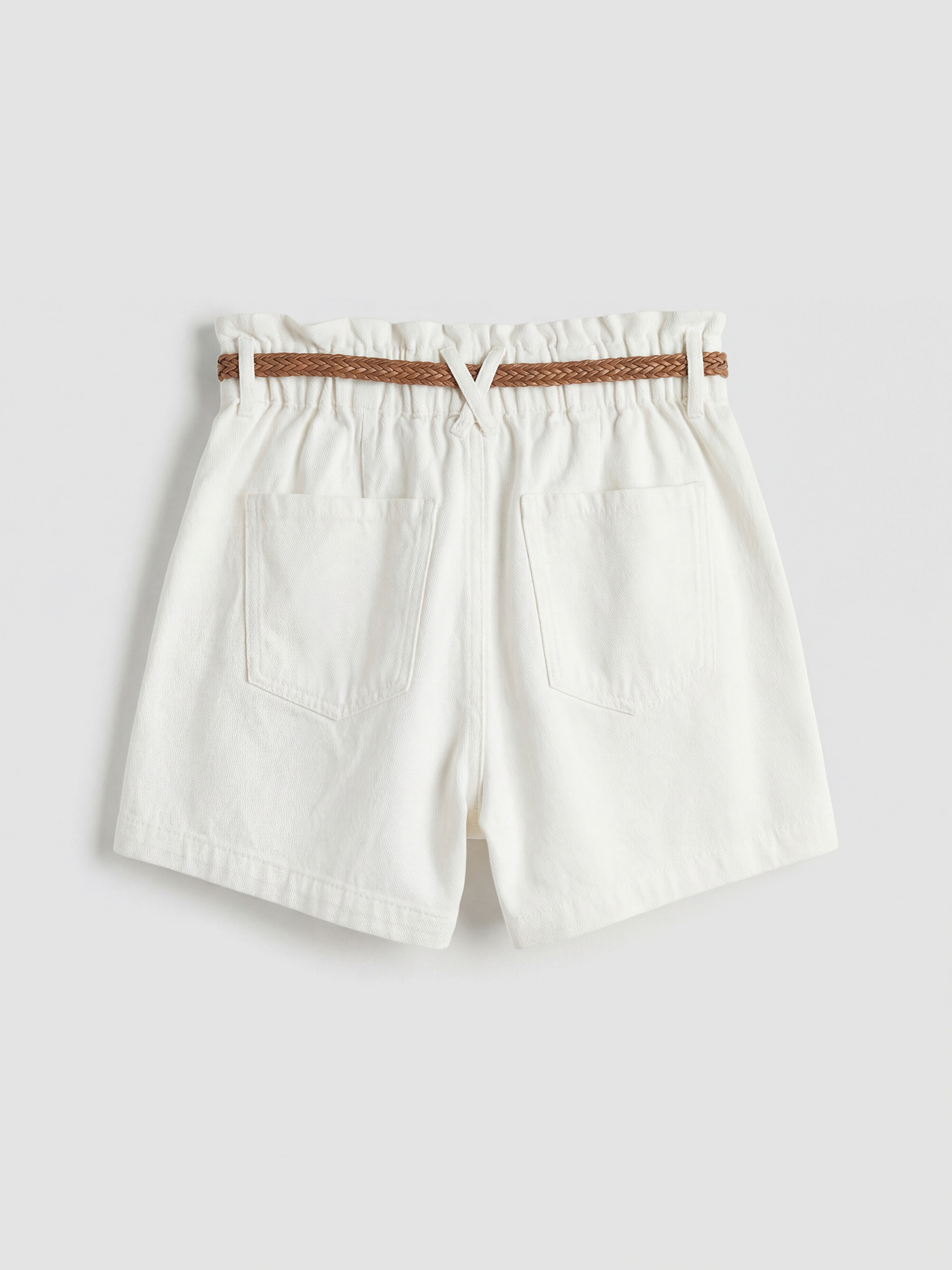 Waist Belted Women's Denim Shorts-5