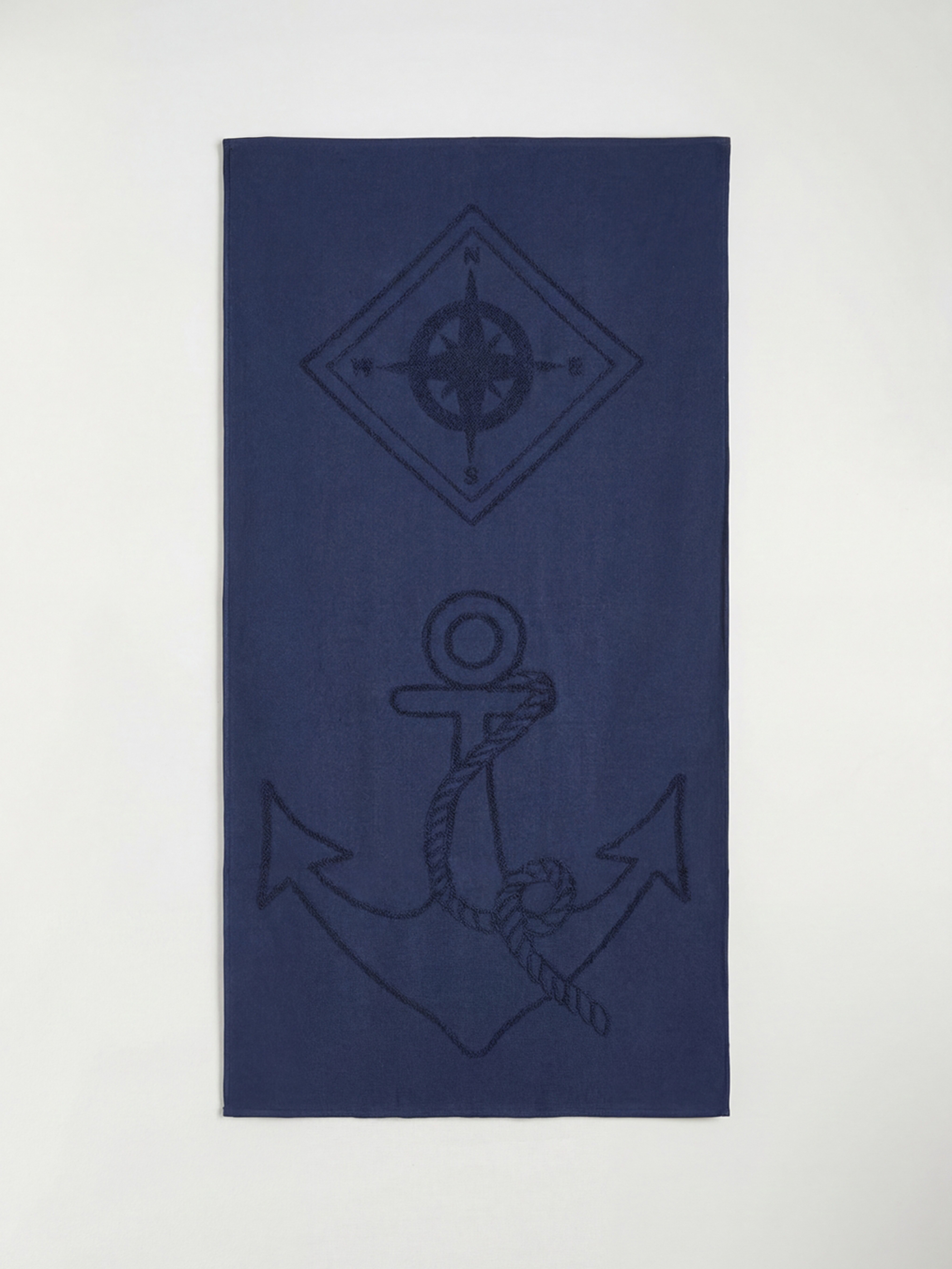 Lacivert Çapa Baskılı Erkek Plaj Havlusu 70x140 cm-1