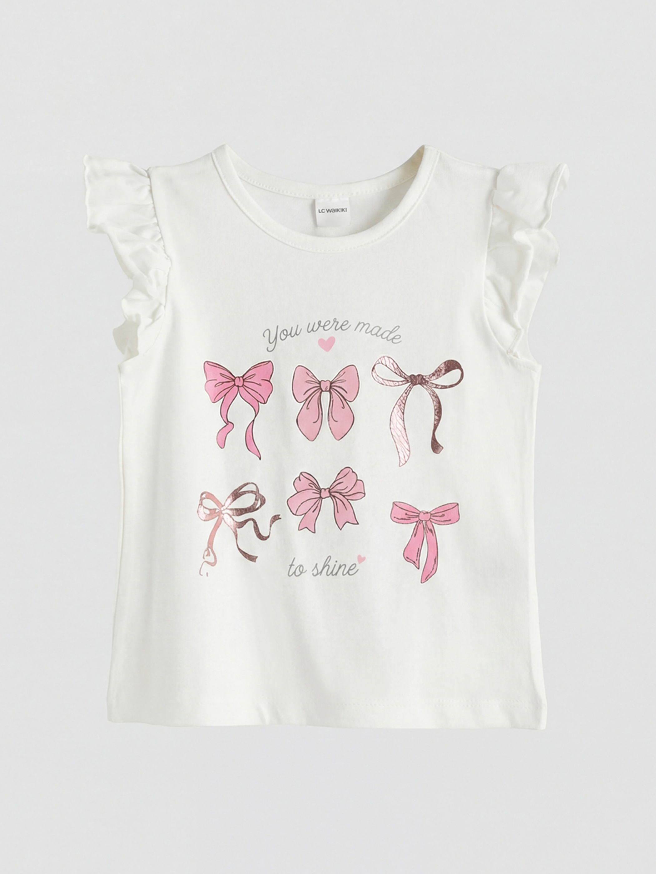 LCW Kids قميص داخلي بدون أكمام مطبوع بياقة دائرية للبنات - S6J841Z1-R9J