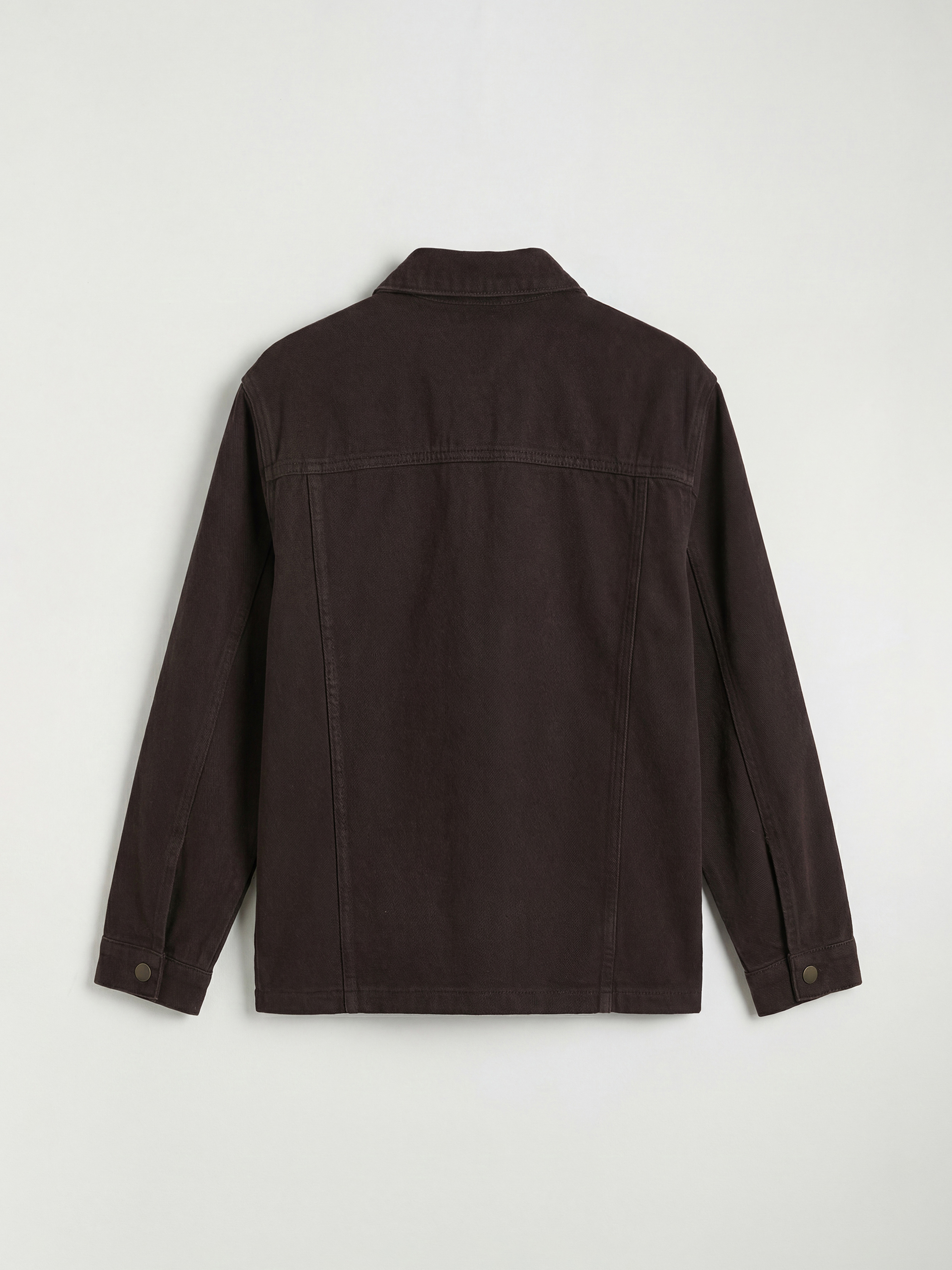 Kahverengi Gömlek Yaka Oversize Kadın Jean Ceket-1