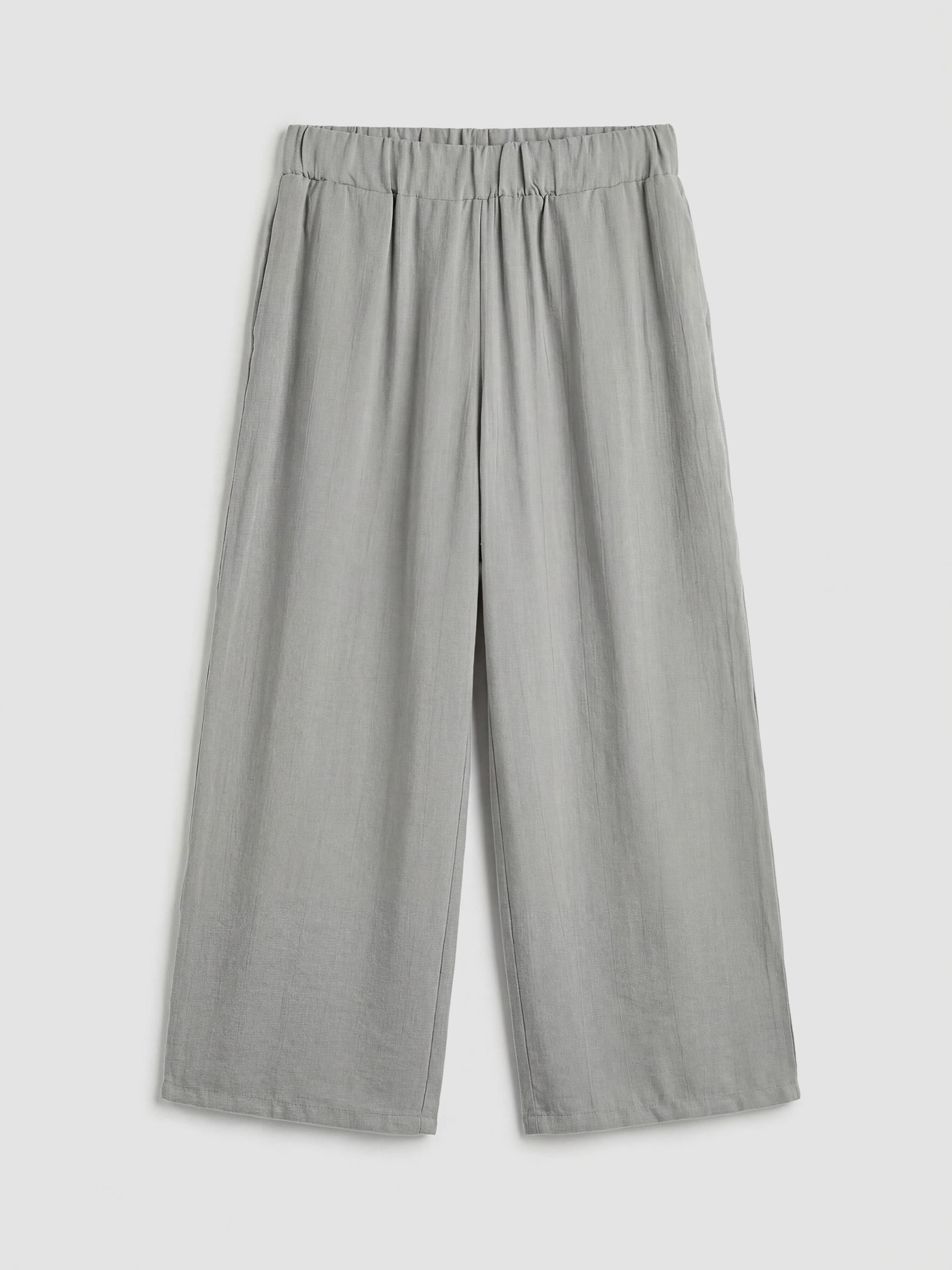 LCW Grace Beli Lastikli Dokulu Saten Kadın Pantolon - S6JC55Z8-CSW