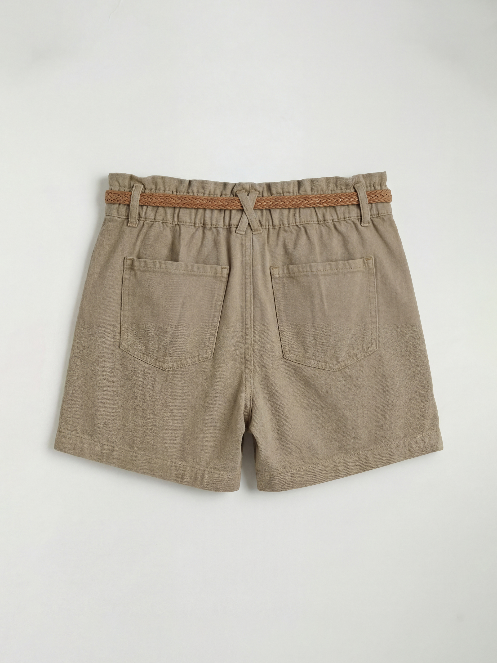 Woman KHAKI Denim Shorts-5