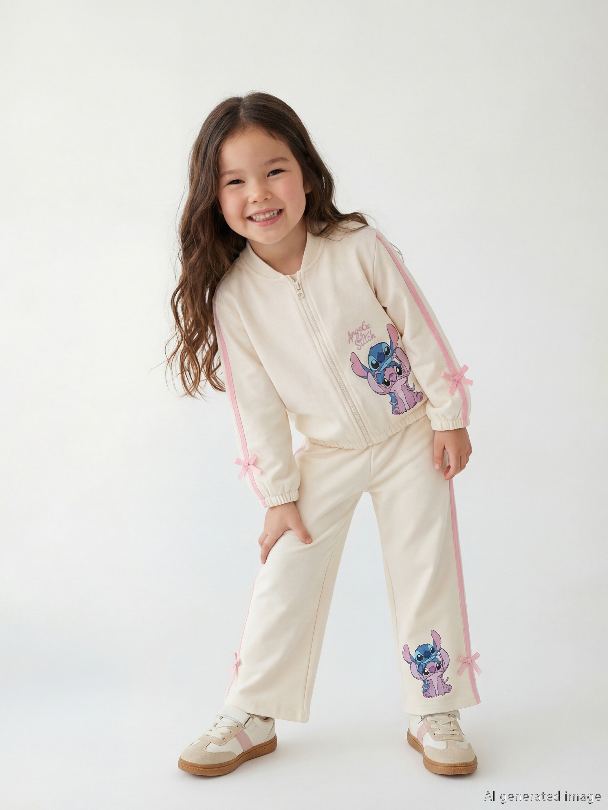 LCW Kids Stitch ve Angel Baskılı Kız Çocuk Eşofman Altı - S6JJ60Z1-FES