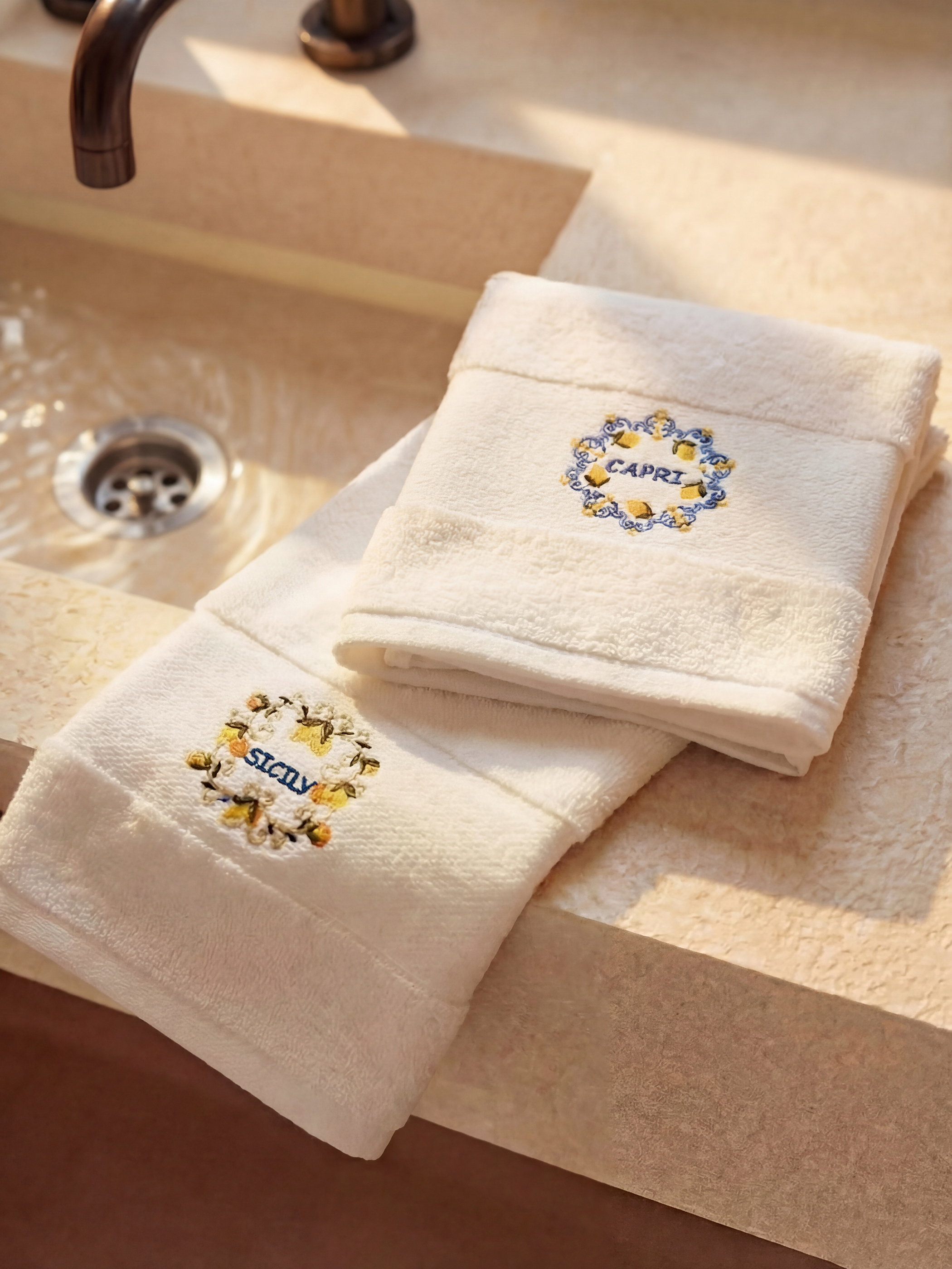 ნაბეჭდი ბამბის სტუმრის პირსახოცი 30x50 სმ 2 ცალიანი პაკეტი-1