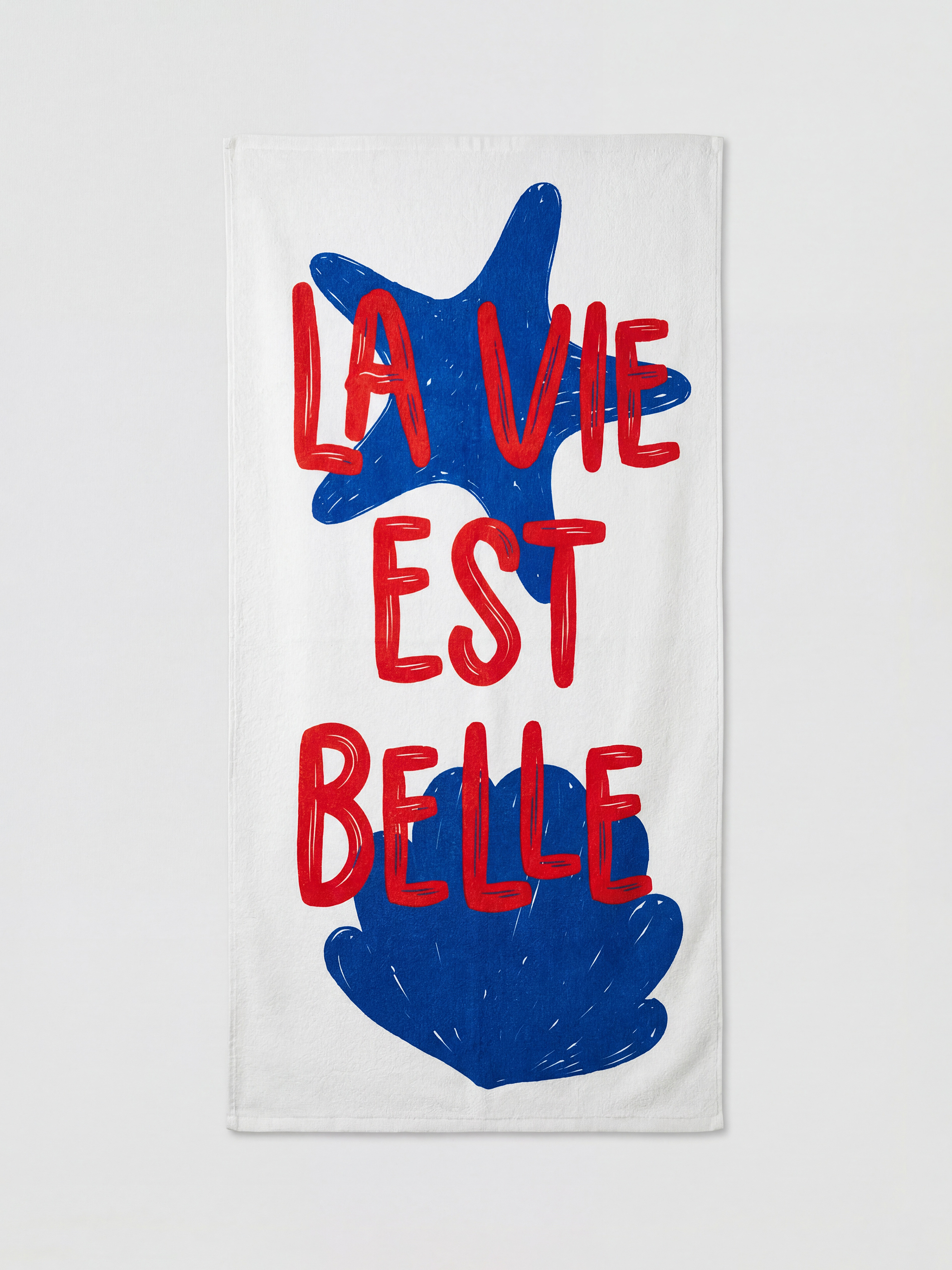 منشفة شاطئ نسائية بطبعة حروف 70x150 cm-1