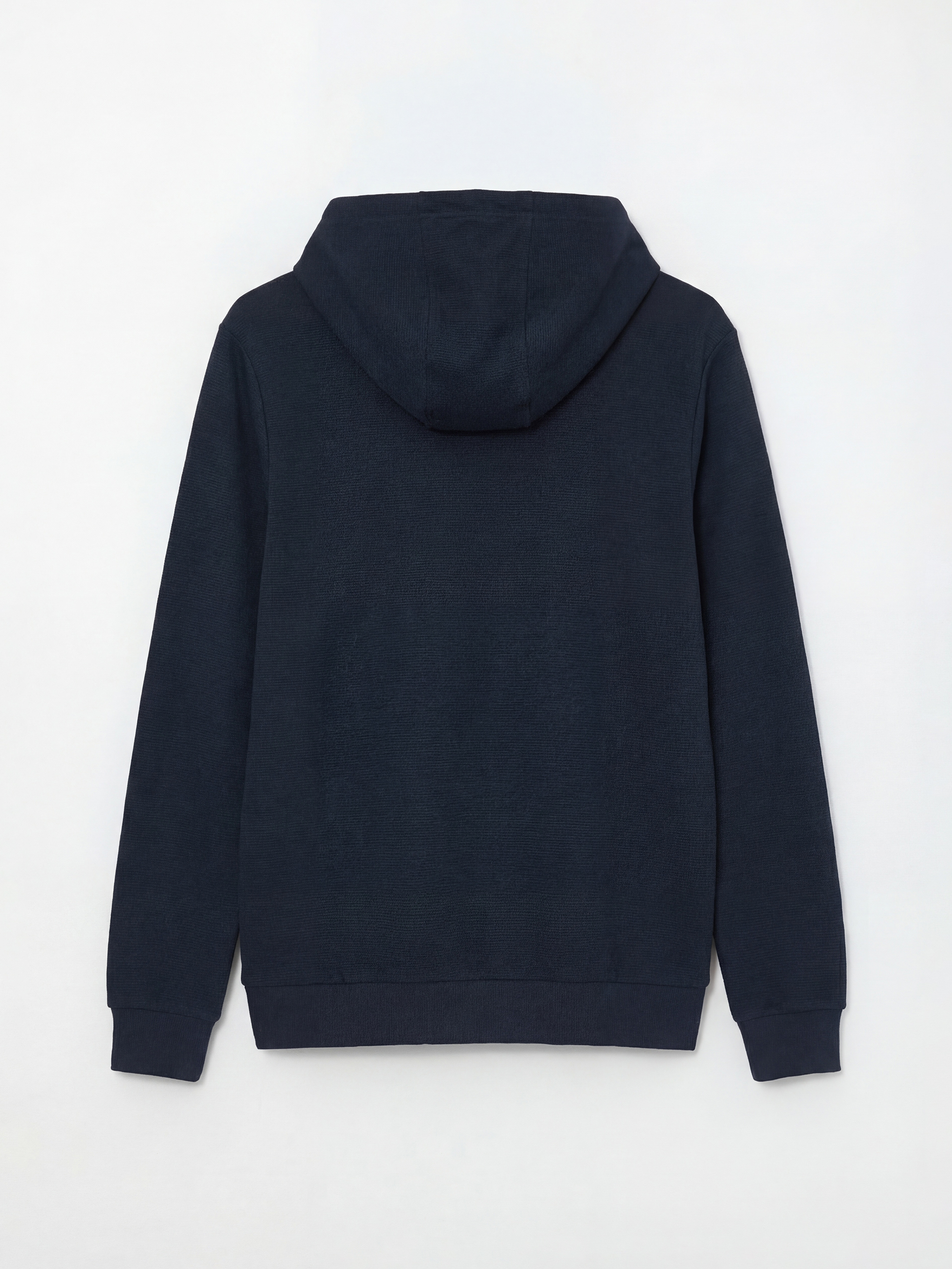 Lacivert Kapüşonlu Erkek Fermuarlı Sweatshirt-1