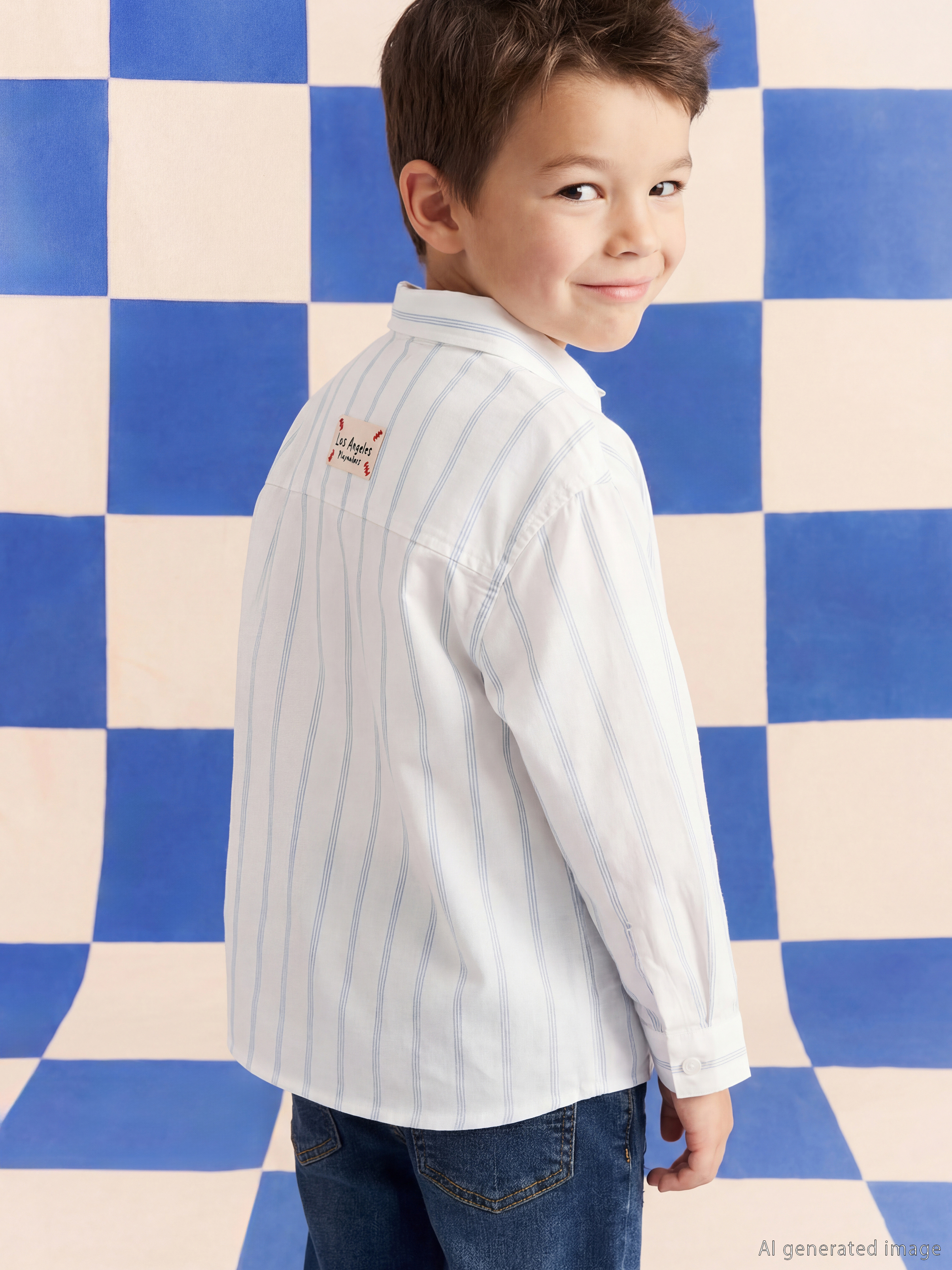 Long Sleeve Striped Boys' Shirt-1