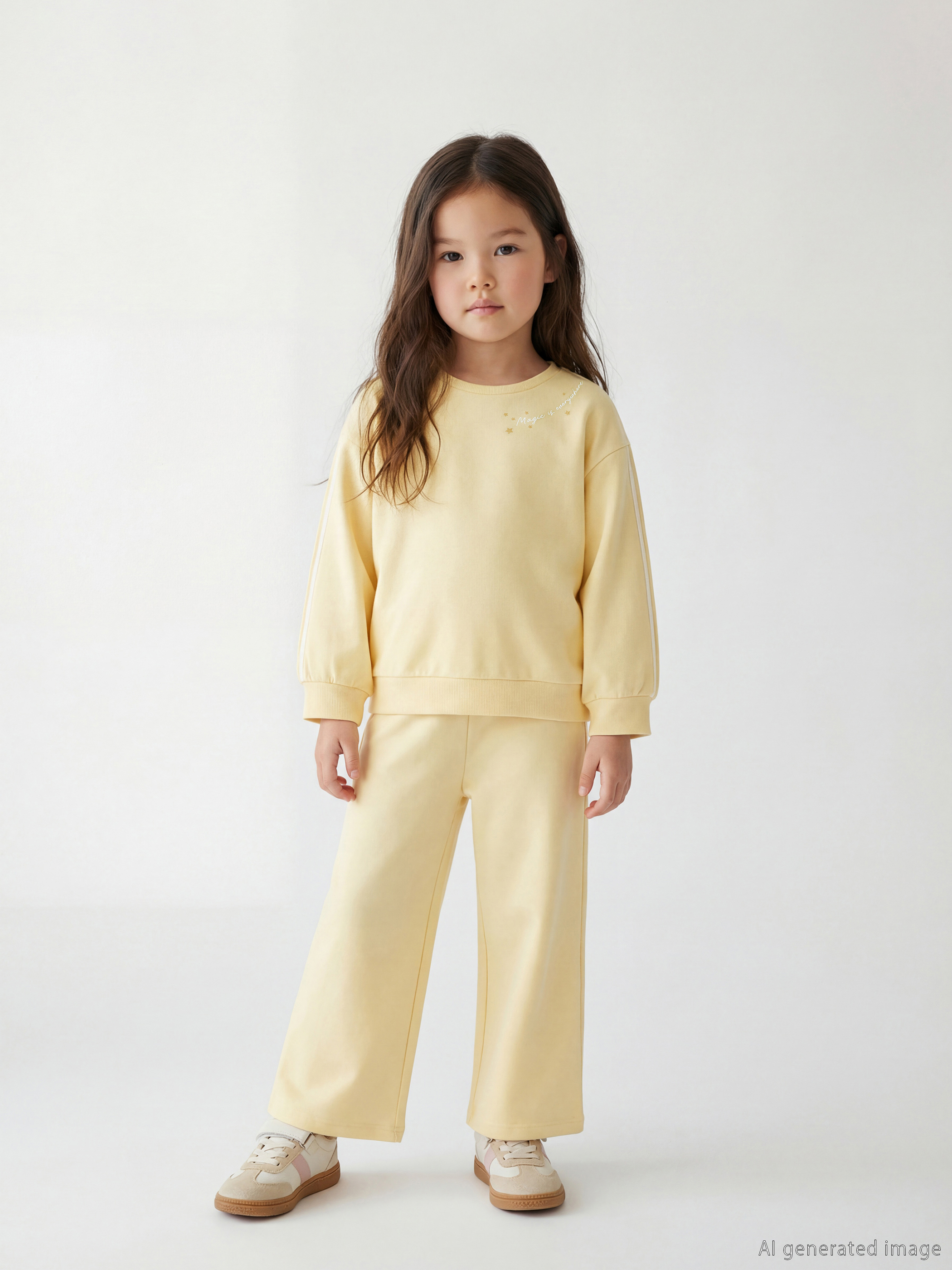 LCW Kids Baskılı Kız Çocuk Soft Touch Sweatshirt ve Eşofman Altı - S6JN38Z1-FDS