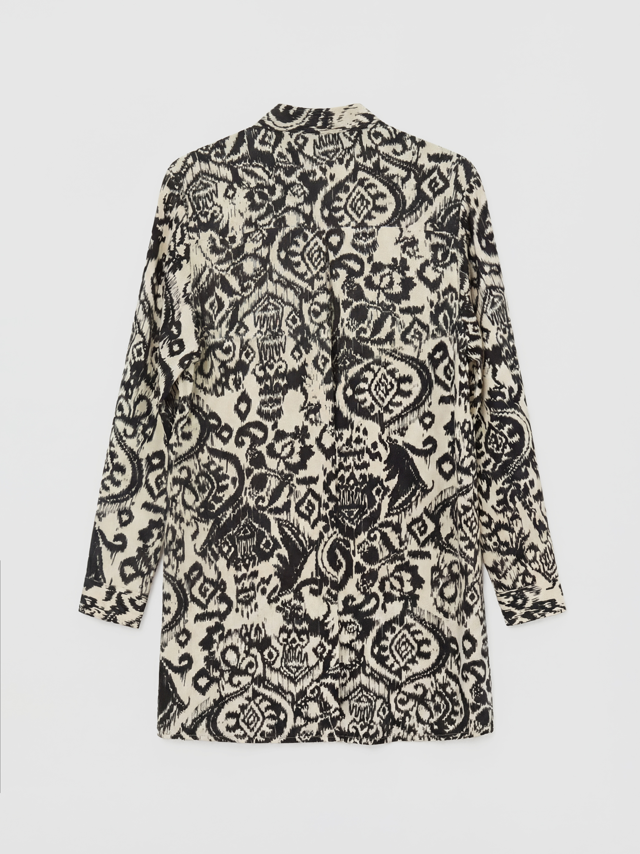Siyah Desenli Kadın Gömlek Tunik	-5