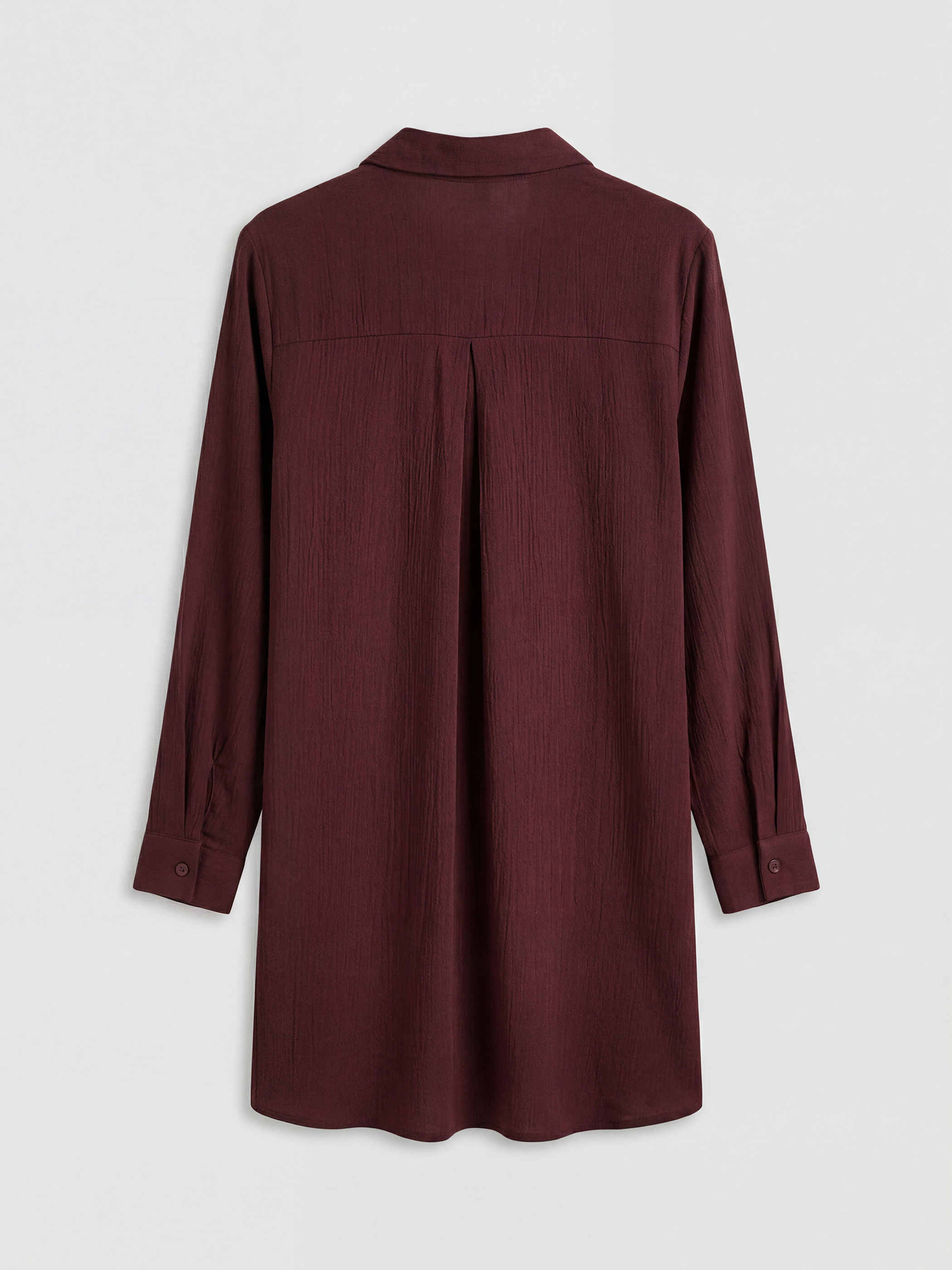 Kahverengi Büyük Beden Dokulu Kadın Gömlek Tunik-5