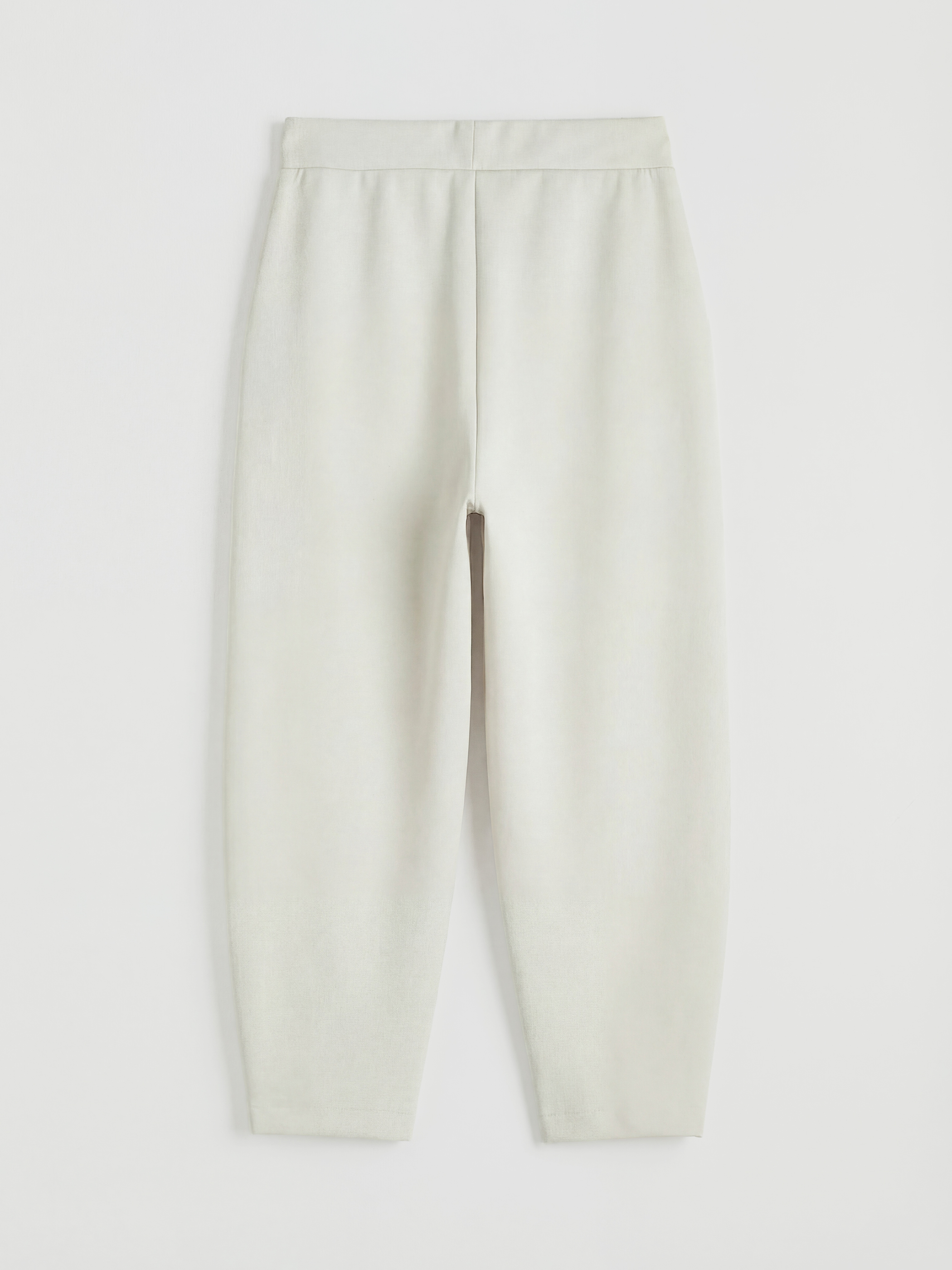 Bej Beli Lastikli Kadın Pantolon-1