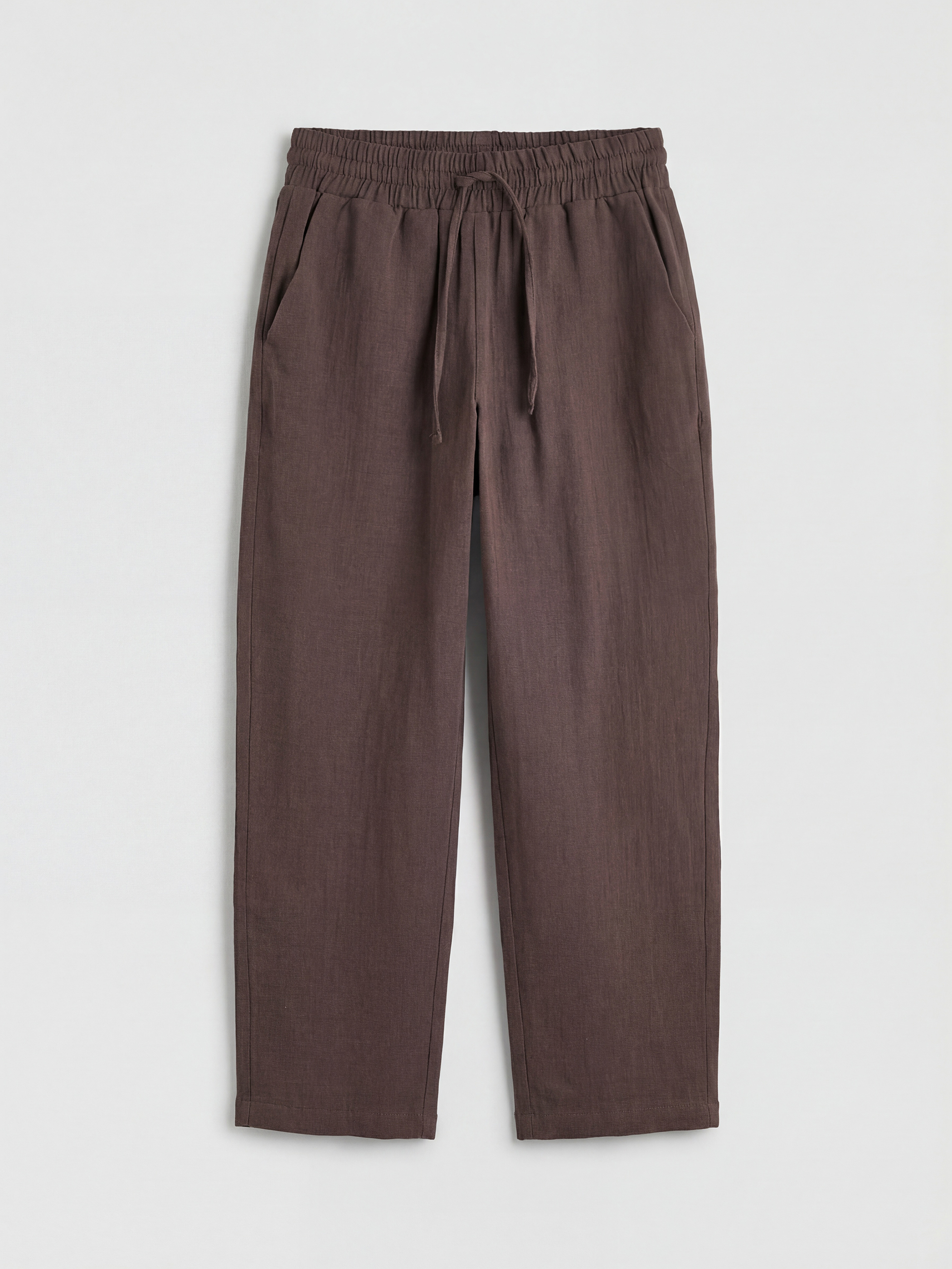 Kahverengi Beli Lastikli Kadın Pantolon-7