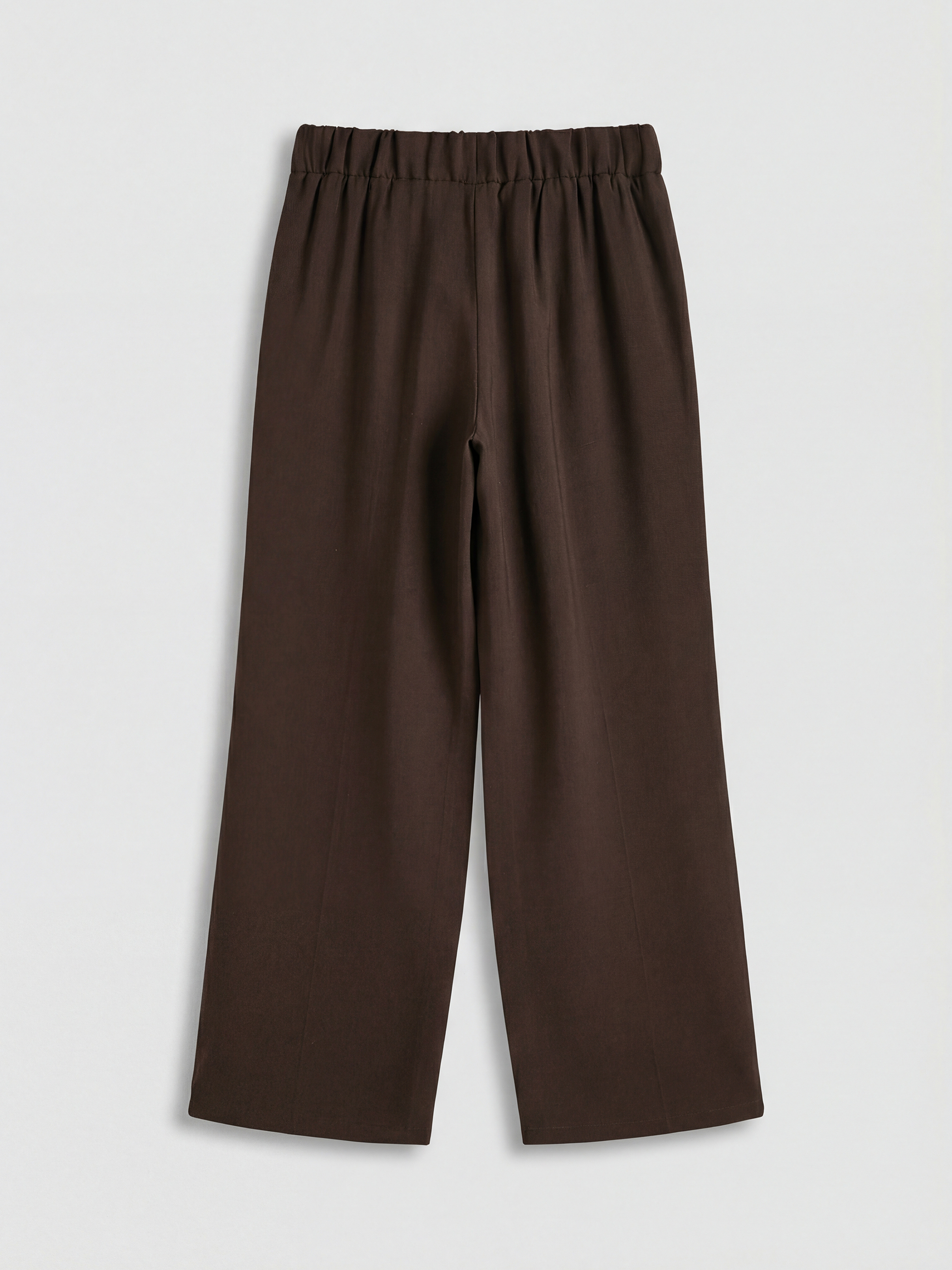 Kahverengi Beli Lastikli Kadın Pantolon-5