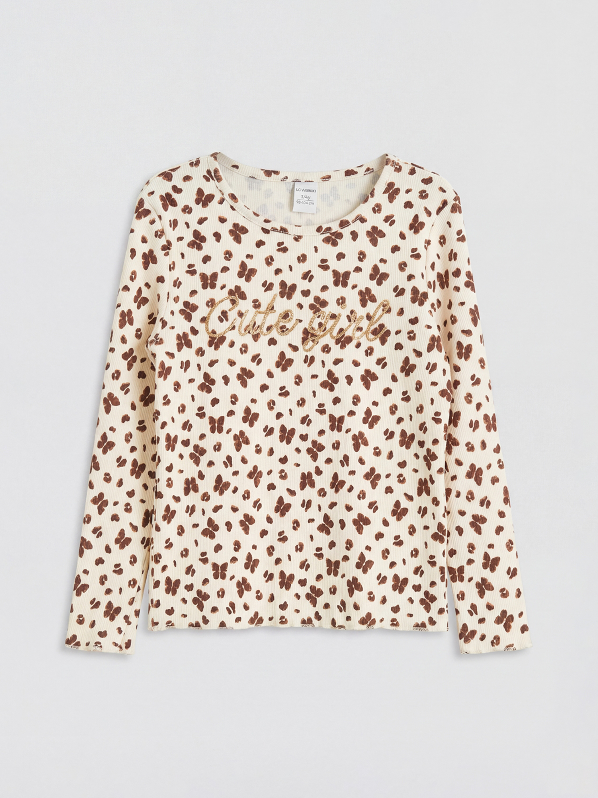 LCW Kids Bisiklet Yaka Baskılı Kız çocuk Tişört - S6JT31Z1-LRA