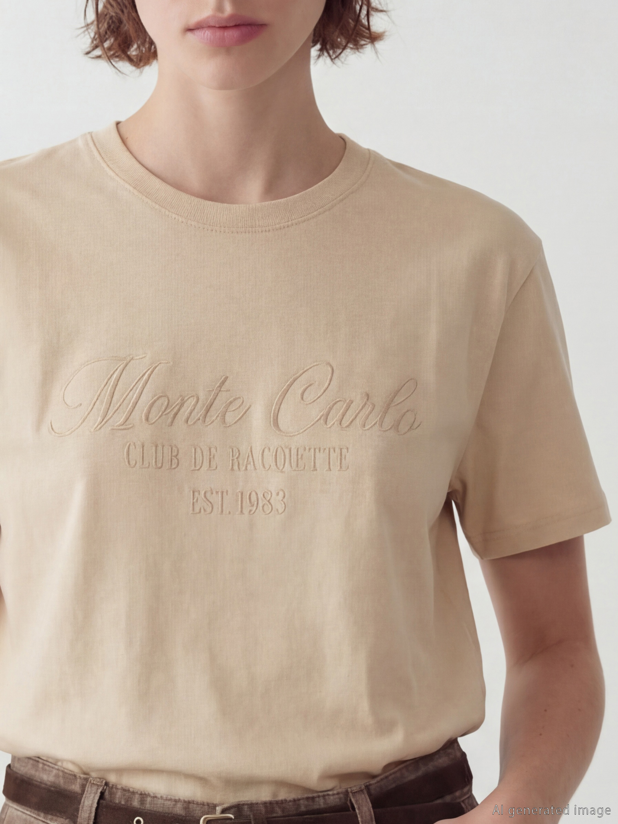Monte Carlo Embroidered Women's T-Shirt-2
