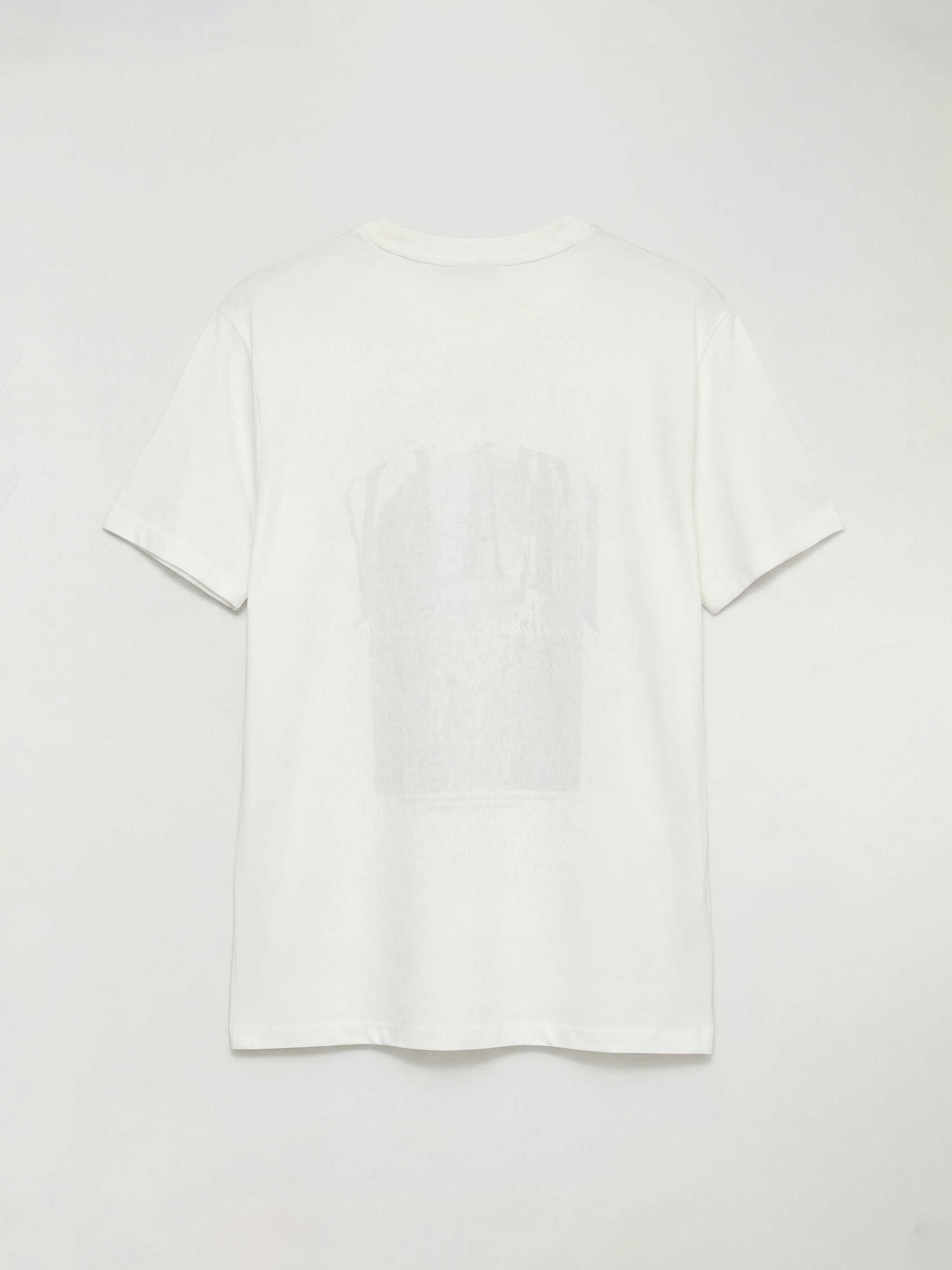 Ekru Bisiklet Yaka Italy Baskılı Kadın Tişört-5