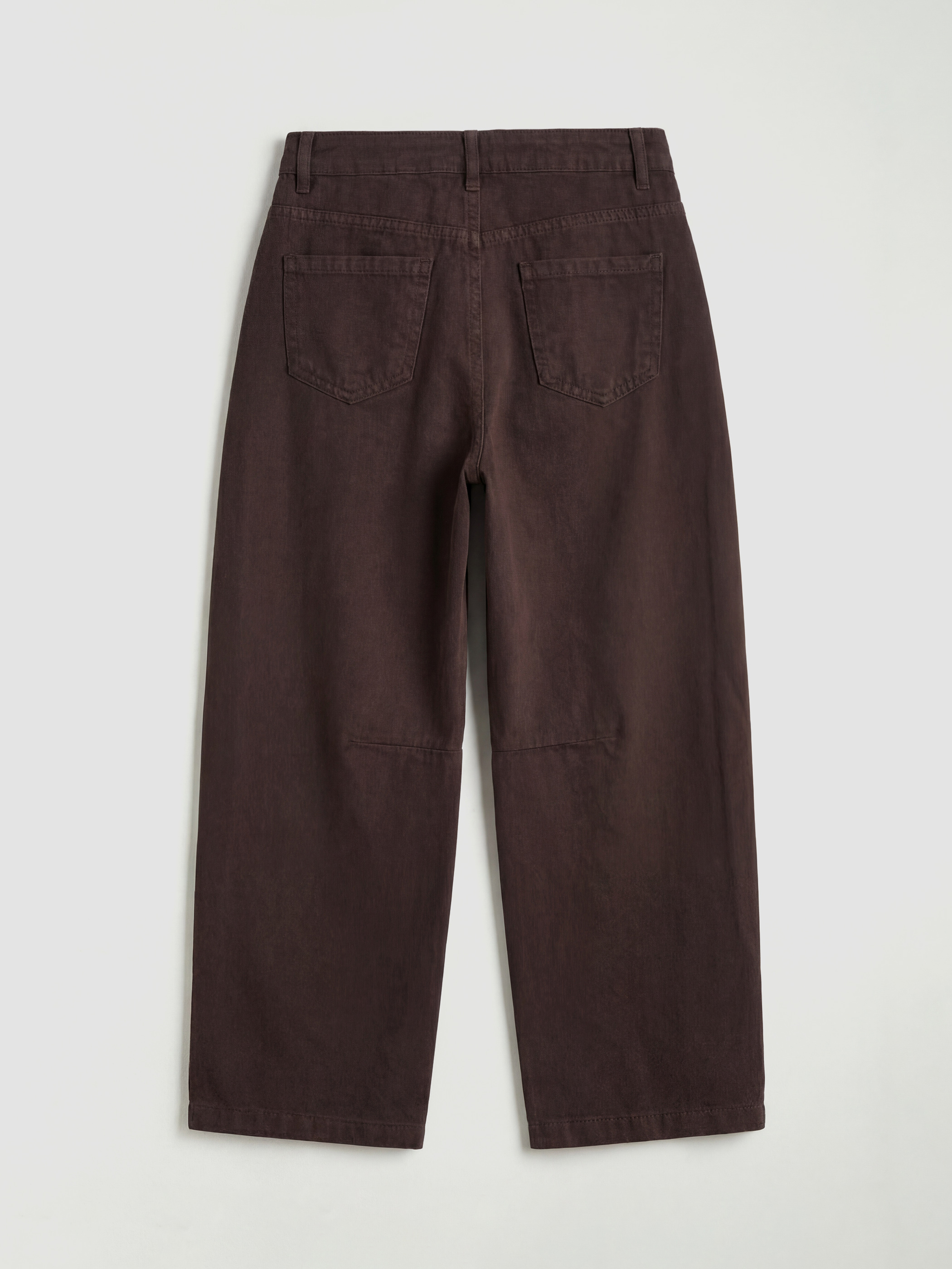 Kahverengi Loose Fit Kız Çocuk Gabardin Pantolon-1