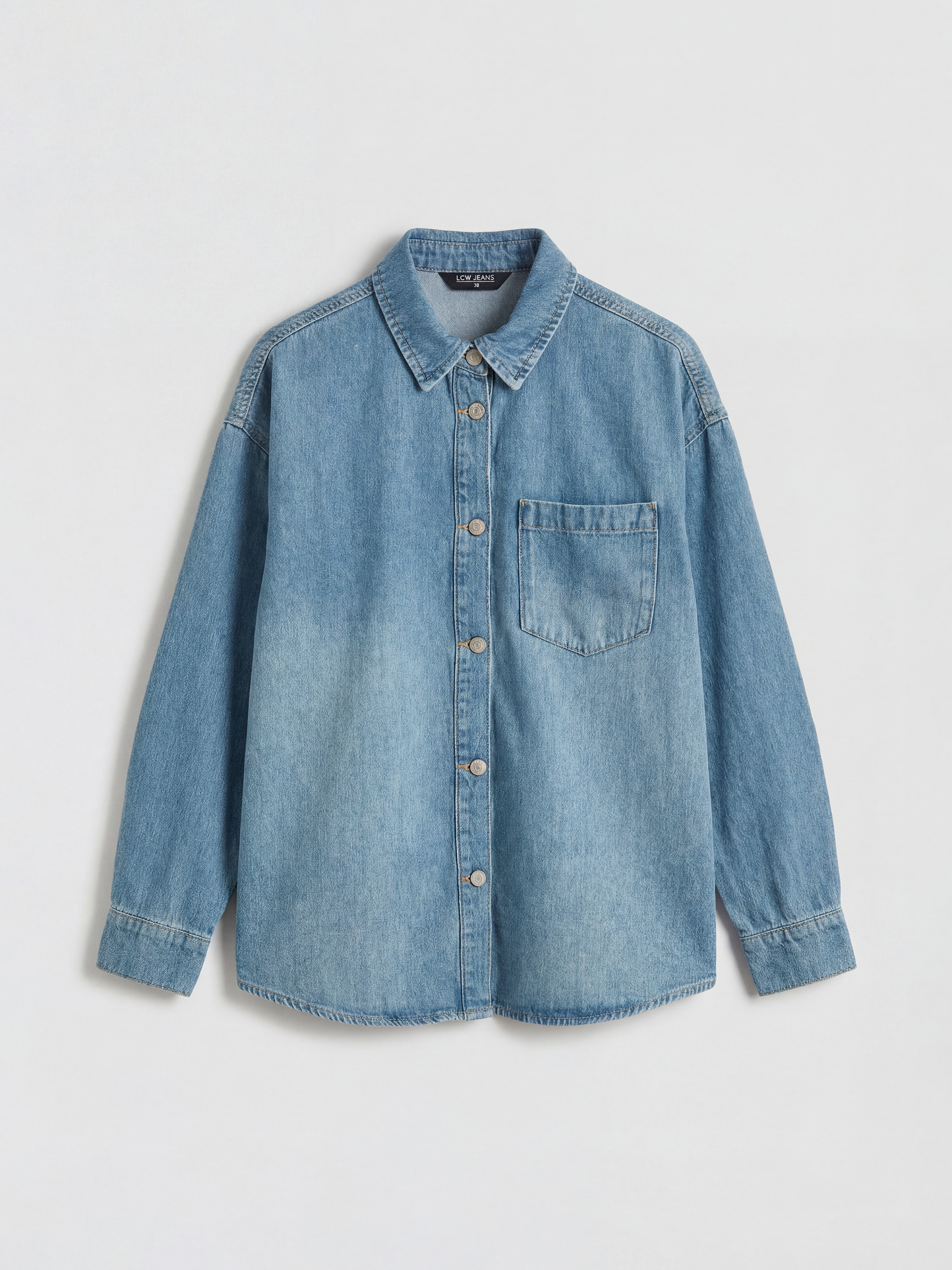 LCW Vision Oversize Kadın Jean Gömlek - S6JV68Z8-311