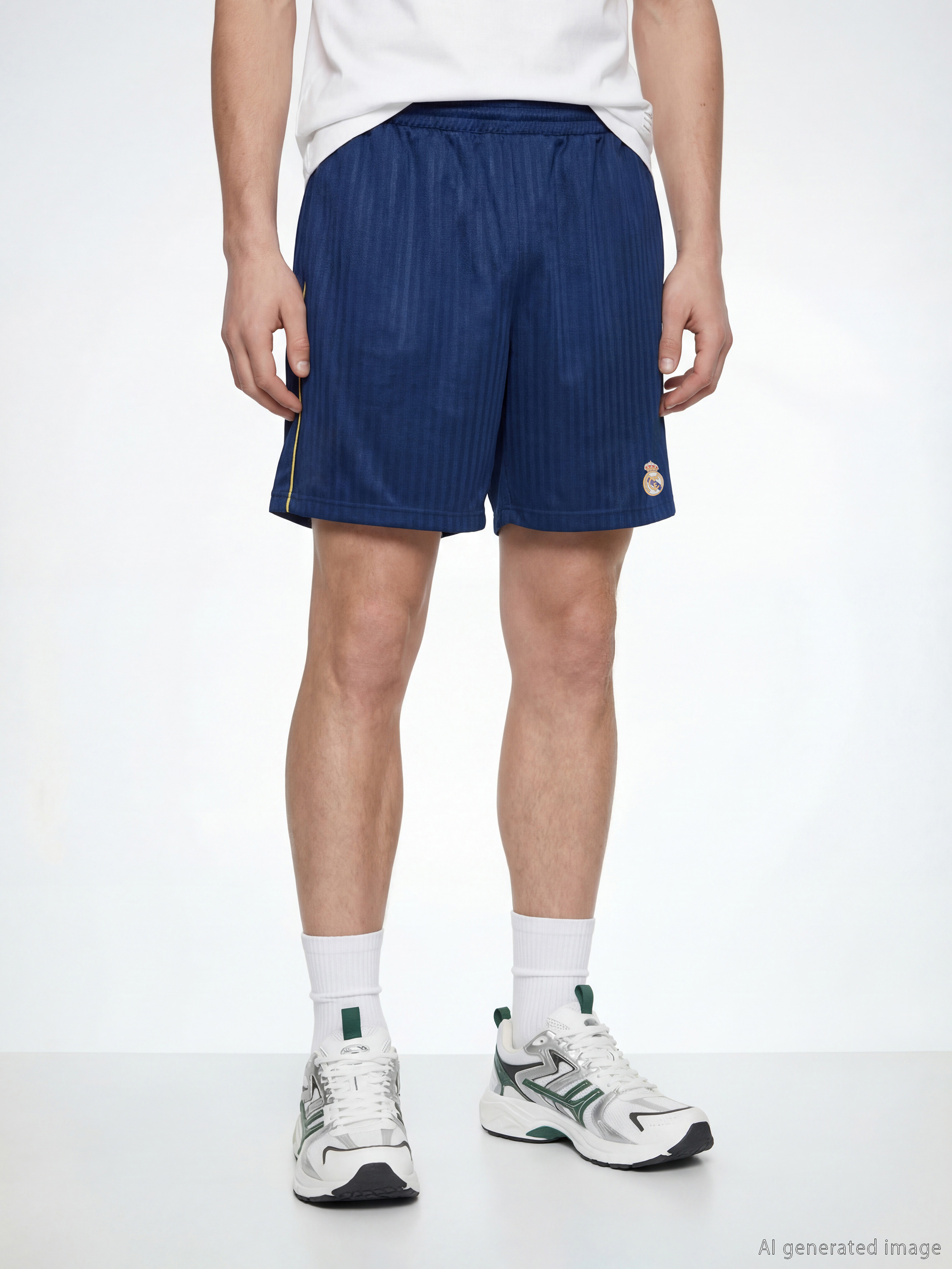 Loose Fit Real Madrid Embroidered Men's Active Shorts-1