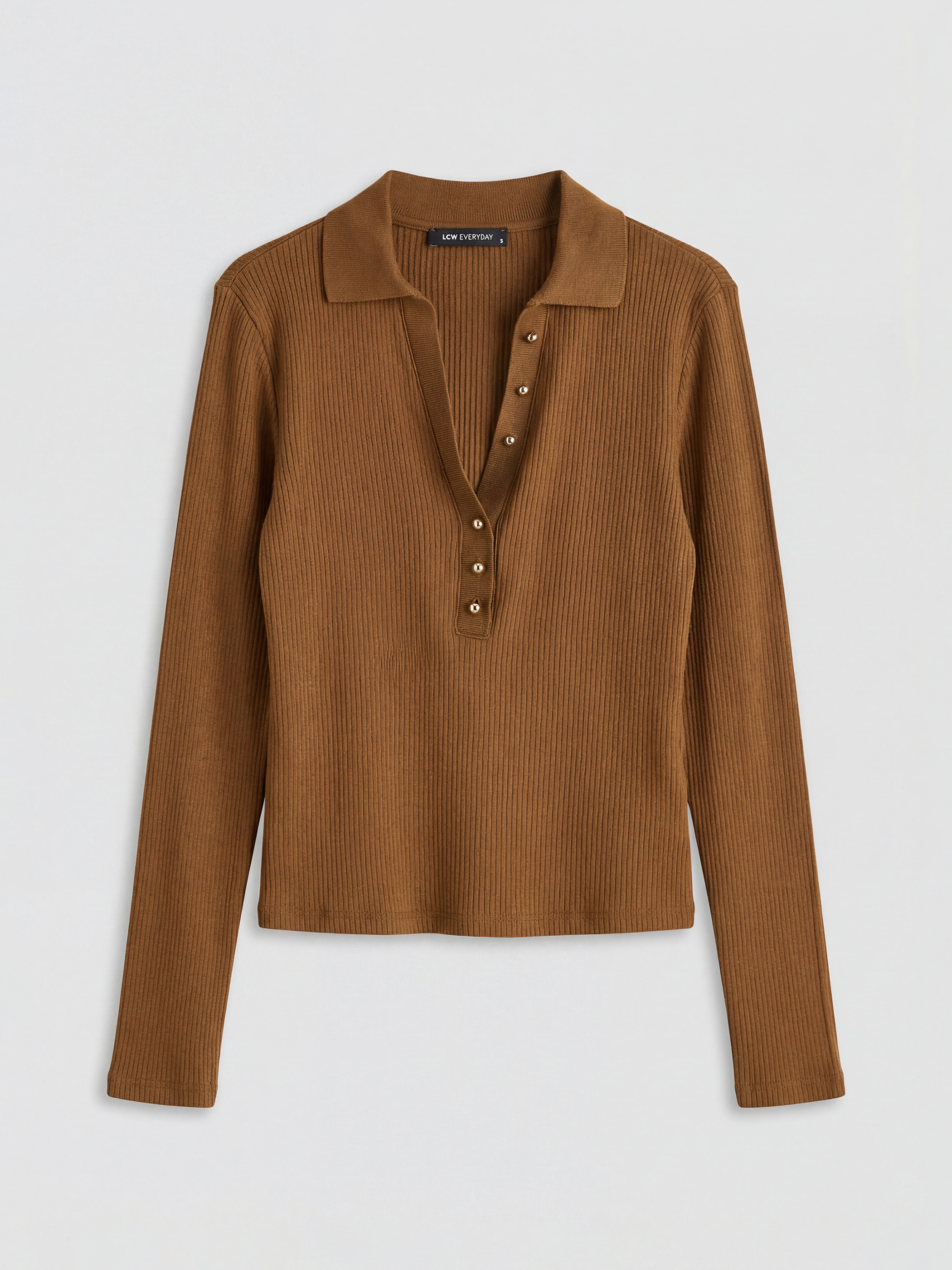 LCWAIKIKI Classic Polo Yaka Kadın Triko Body - S6K155Z8-H7F