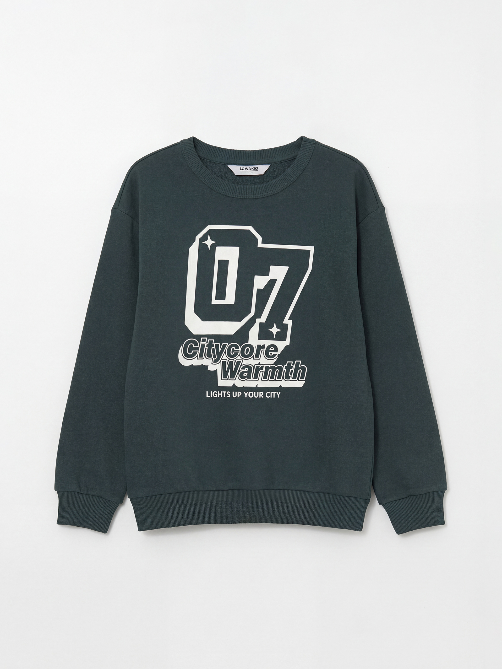 LCW Kids Bisiklet Yaka Baskılı Erkek Çocuk Sweatshirt - S6K312Z4-3CD
