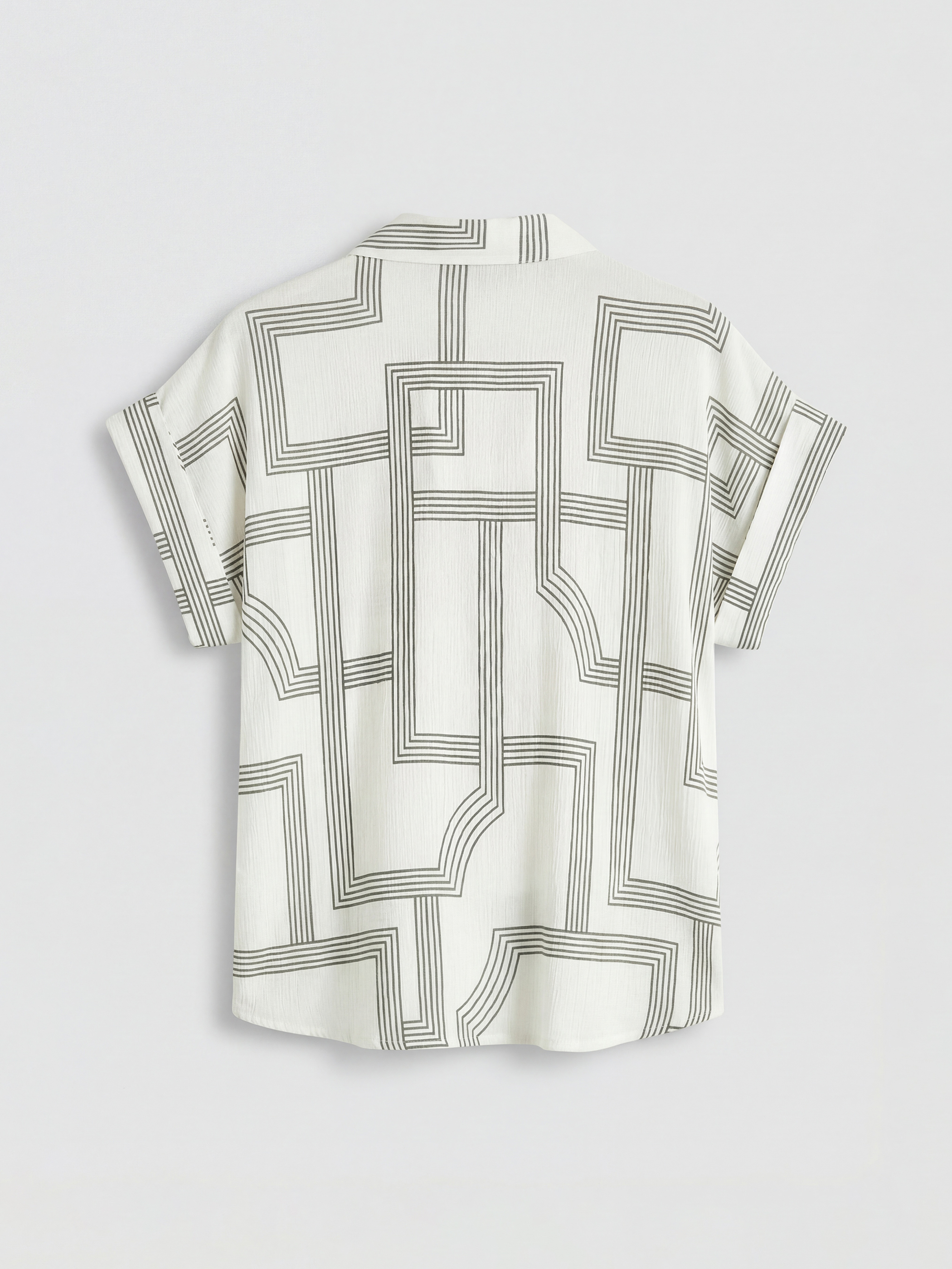 Patterned Crinkle Women's Shirt-5