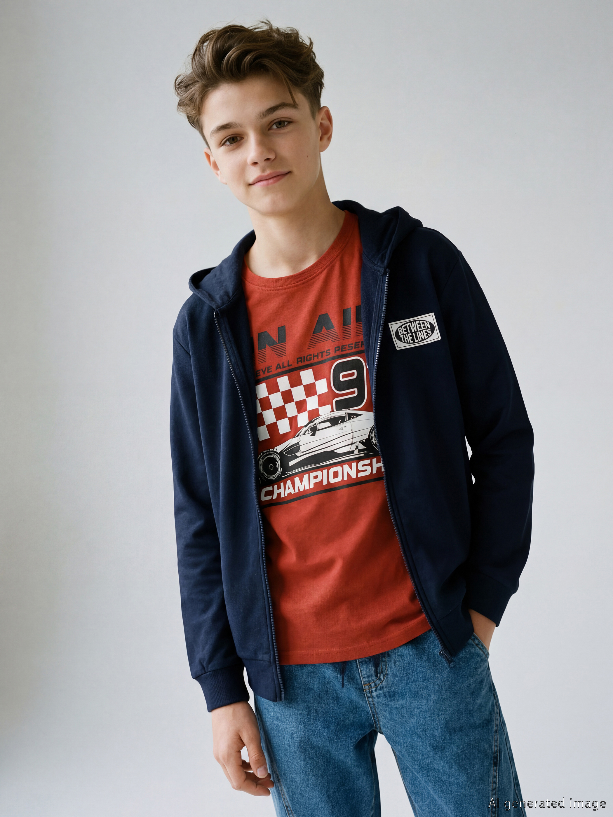 LCW Kids Kapüşonlu Erkek Çocuk Fermuarlı Sweatshirt - S6K390Z4-R4G