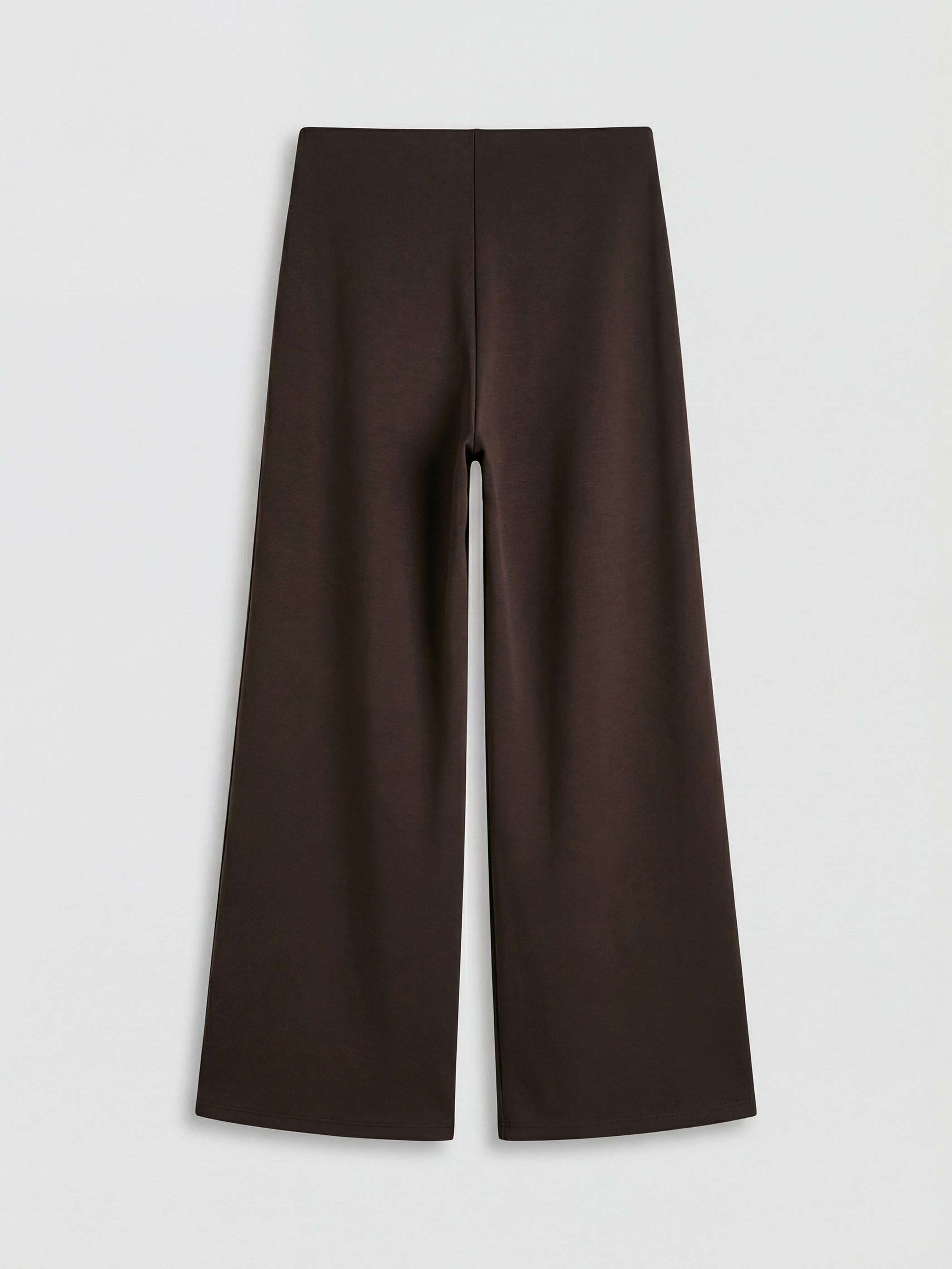 Kahverengi Beli Lastikli Geniş Paça Kadın Eşofman Altı-1