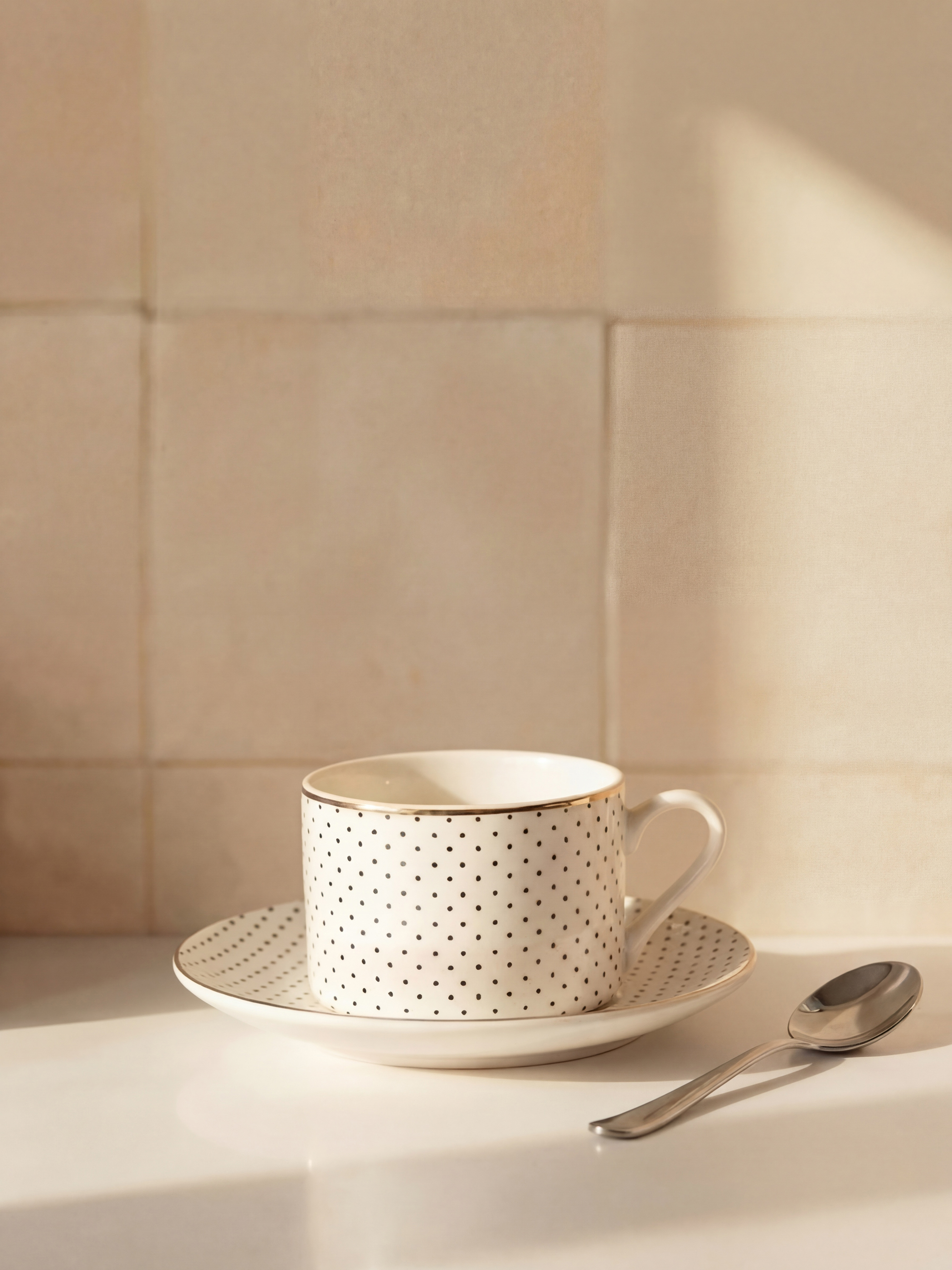 LCW HOME Puantiye Desenli Porselen Kahve Fincan Takımı 200 ml - S6K634Z8-M0T