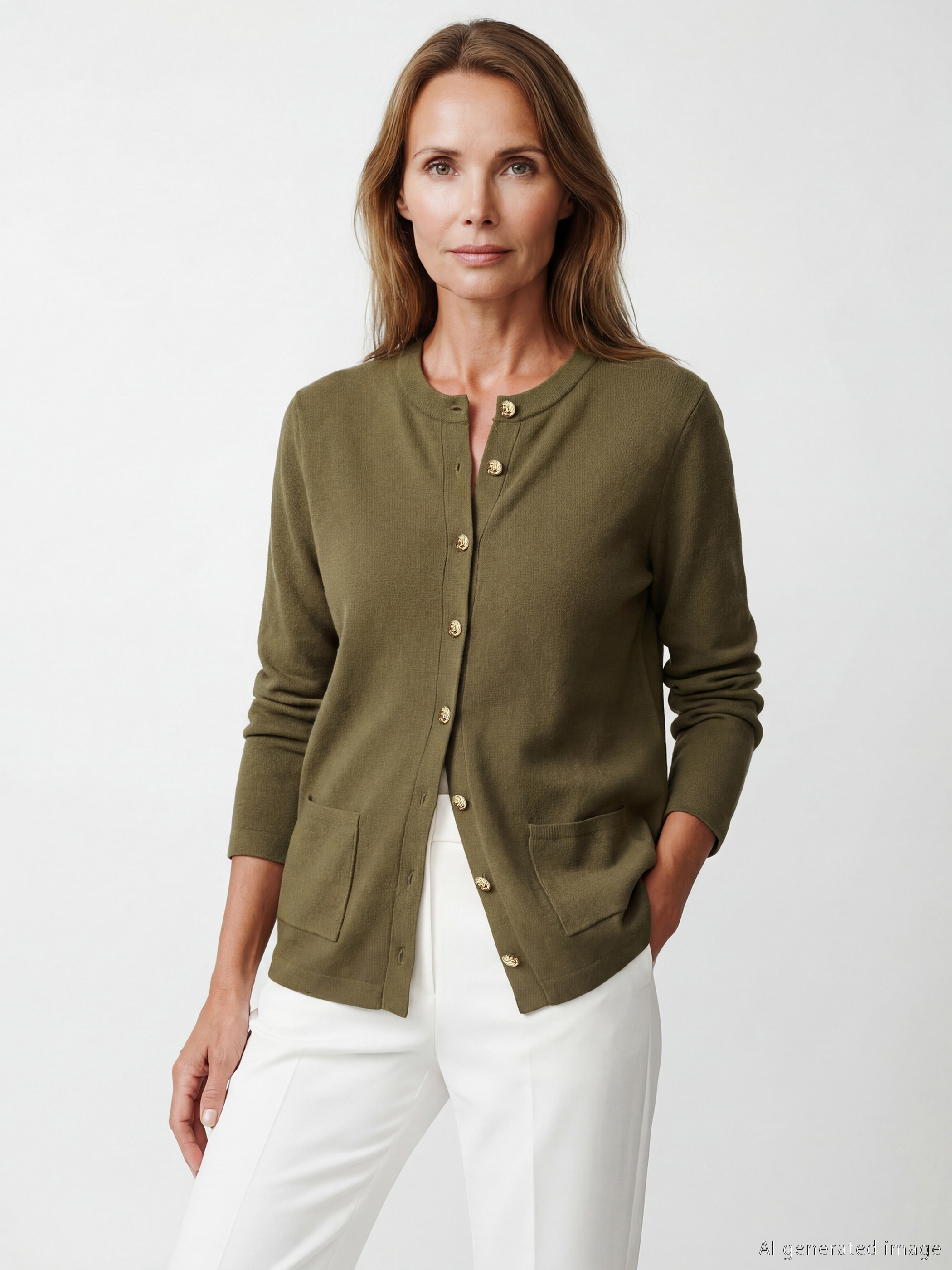 LCW Grace Bisiklet Yaka Kadın Triko Hırka - S6K697Z8-H7S