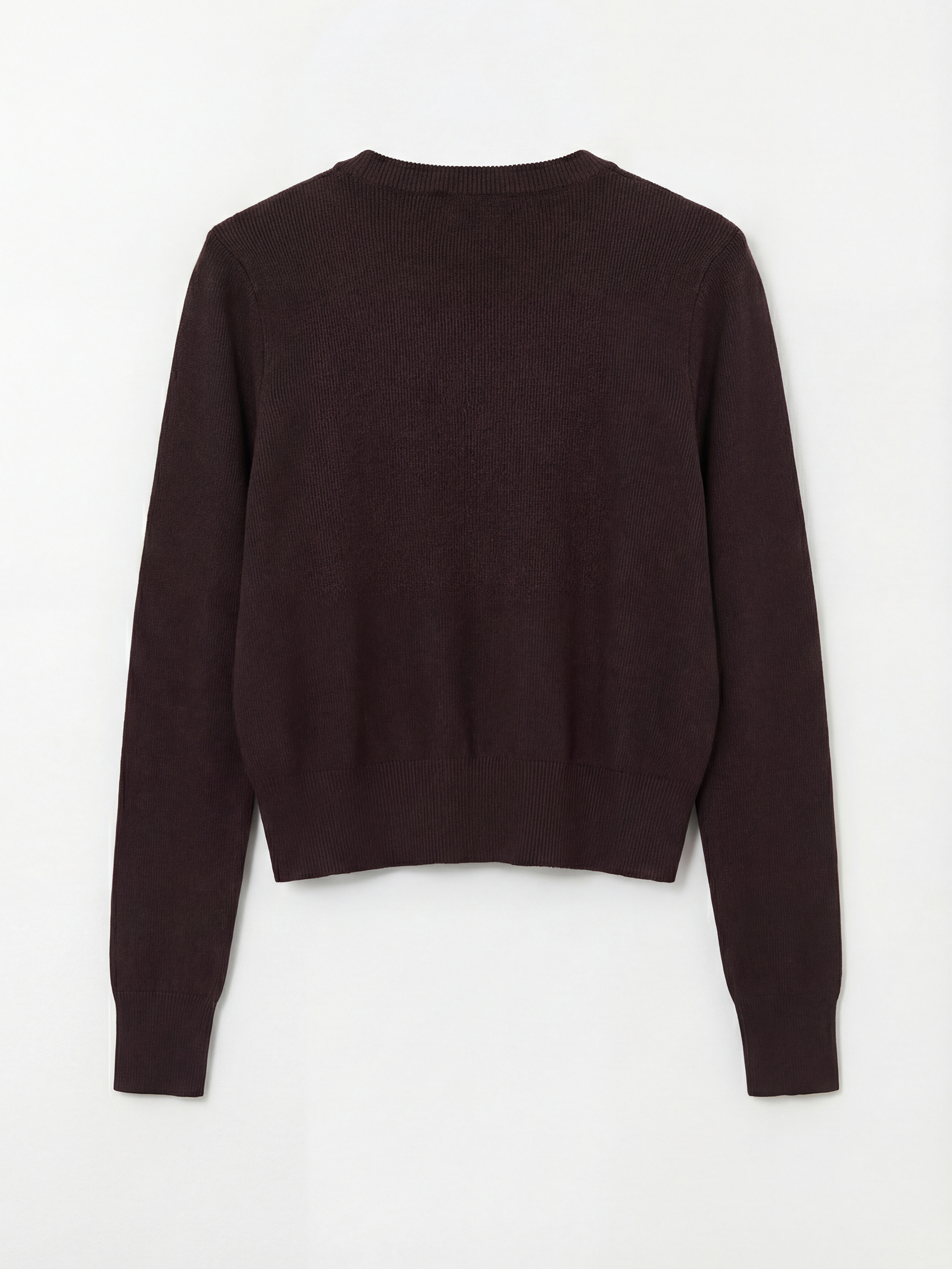 Kahverengi Bisiklet Yaka Fitilli Kadın Triko Hırka-5