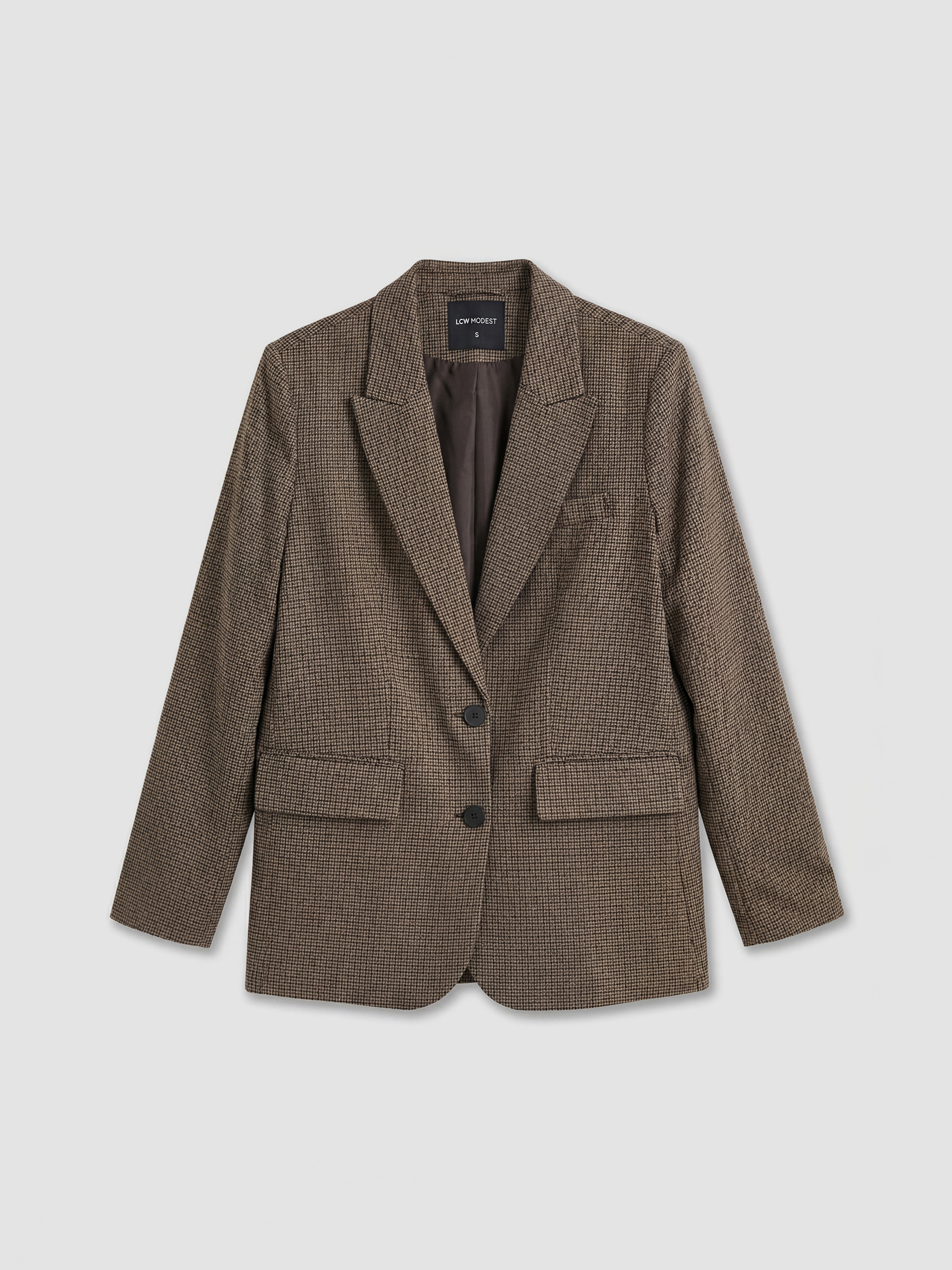 LCW Modest Ekose Kadın Blazer Ceket - S6K871Z8-LLM