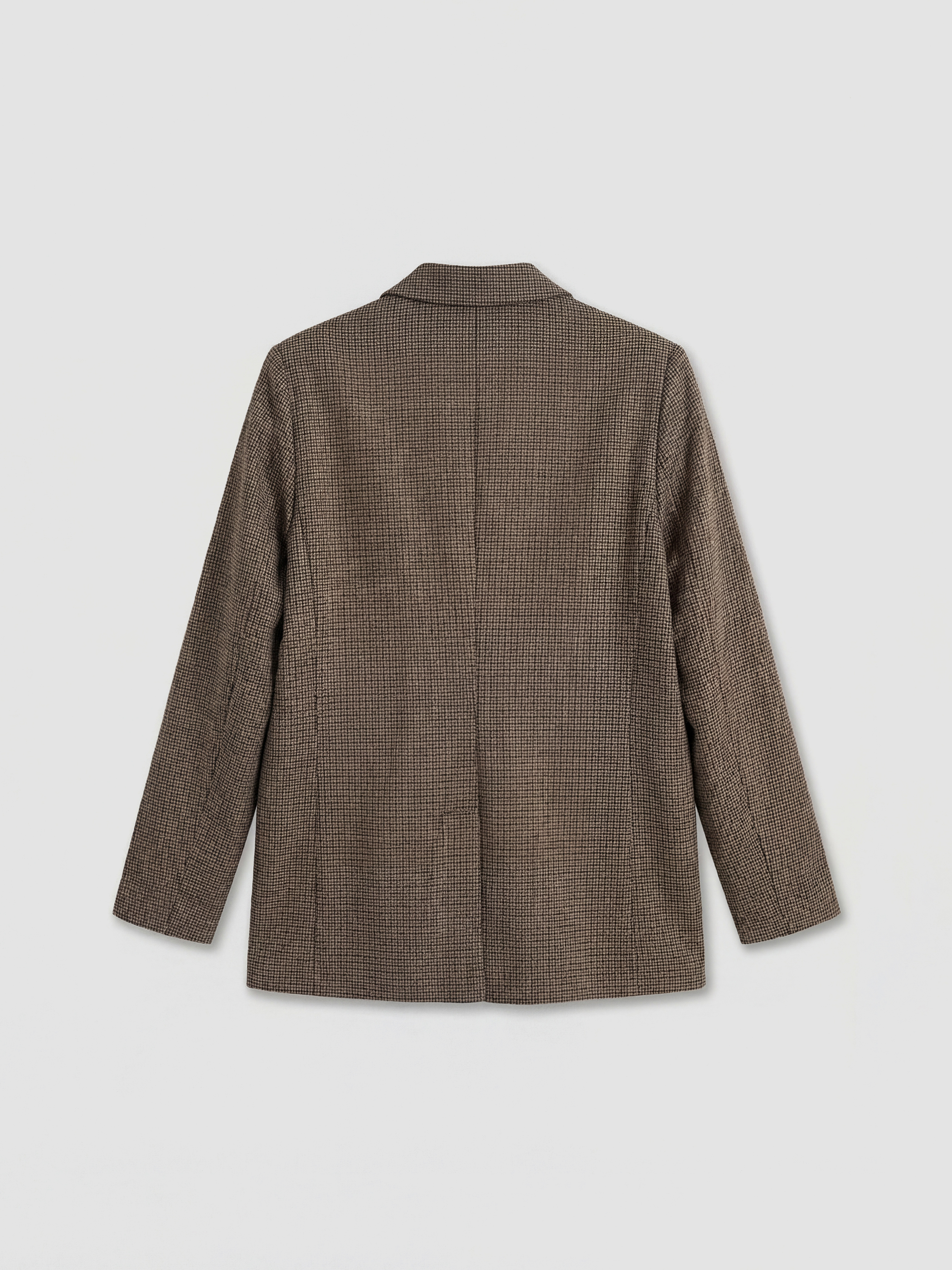 Kahverengi Ekose Kadın Blazer Ceket-1