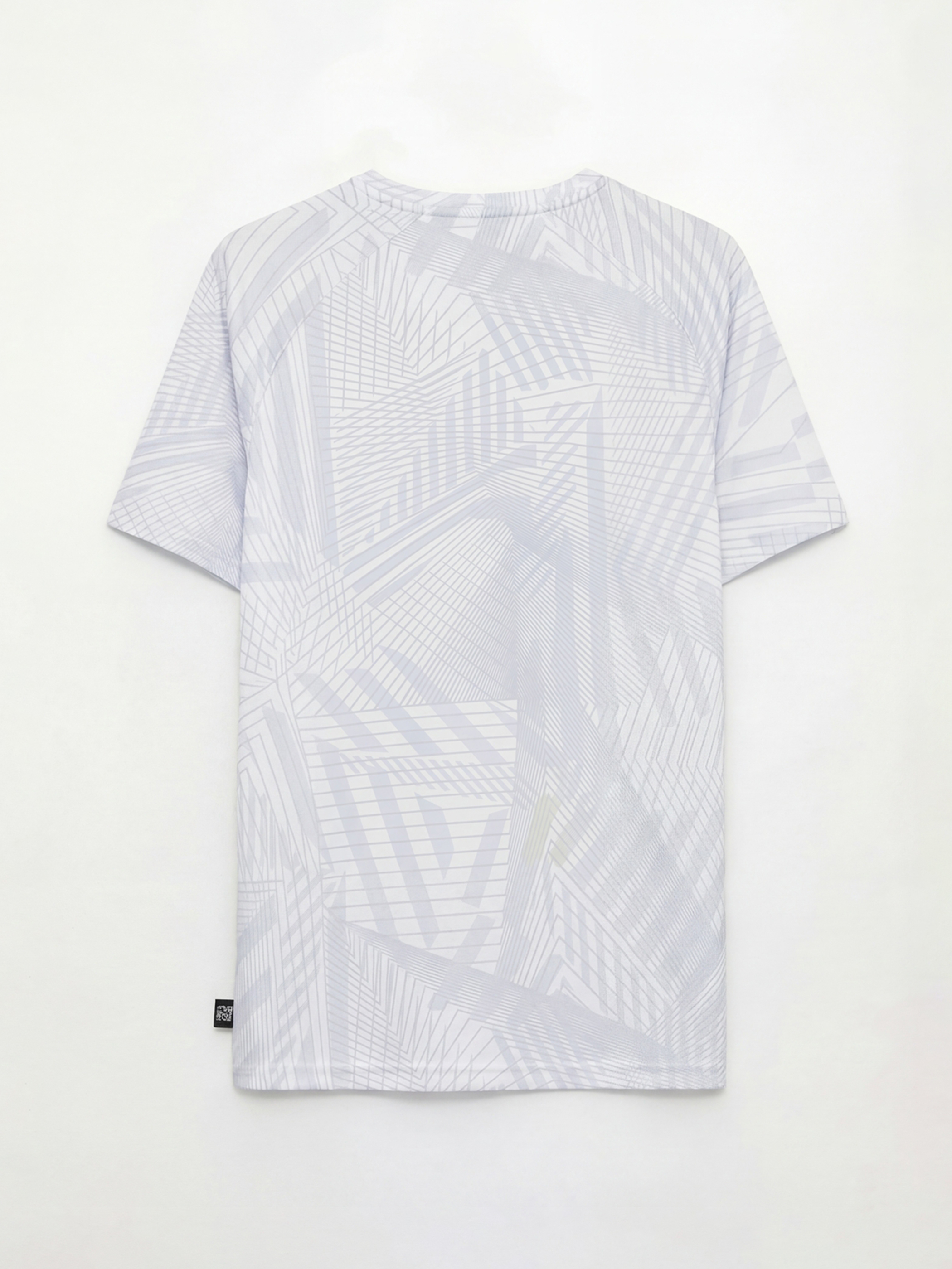 Gri Bisiklet Yaka Real Madrid Baskılı Erkek Tişört-5