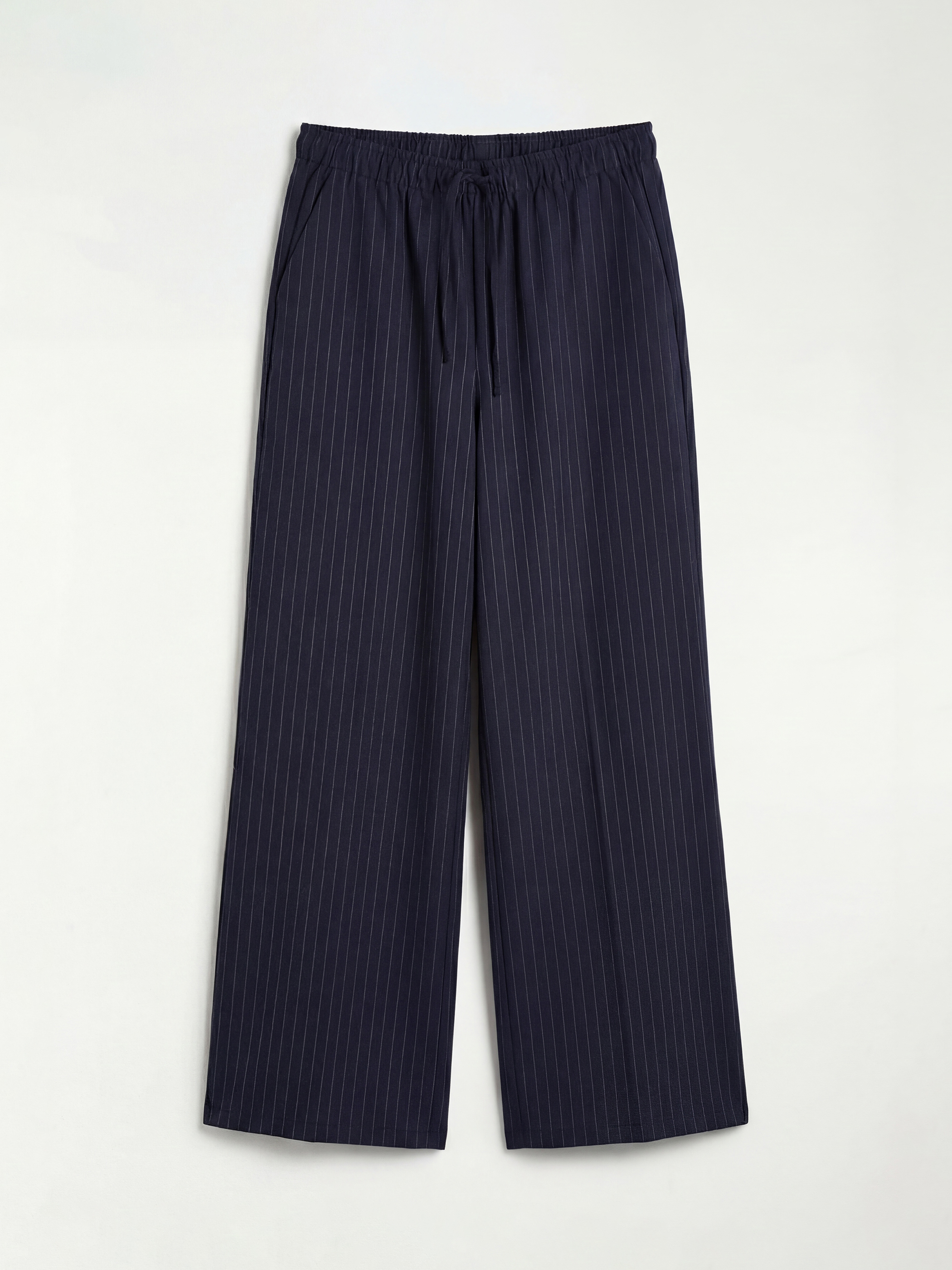 XSIDE Beli Lastikli Çizgili Geniş Paça Kadın Pantolon - S6K920Z8-LGS