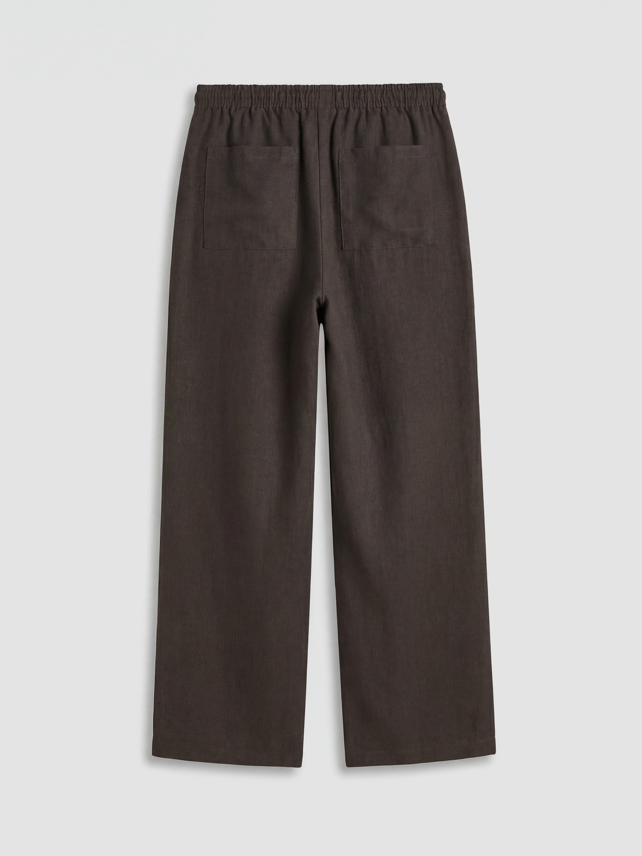 Kahverengi Beli Lastikli Loose Fit Kadın Pantolon-1