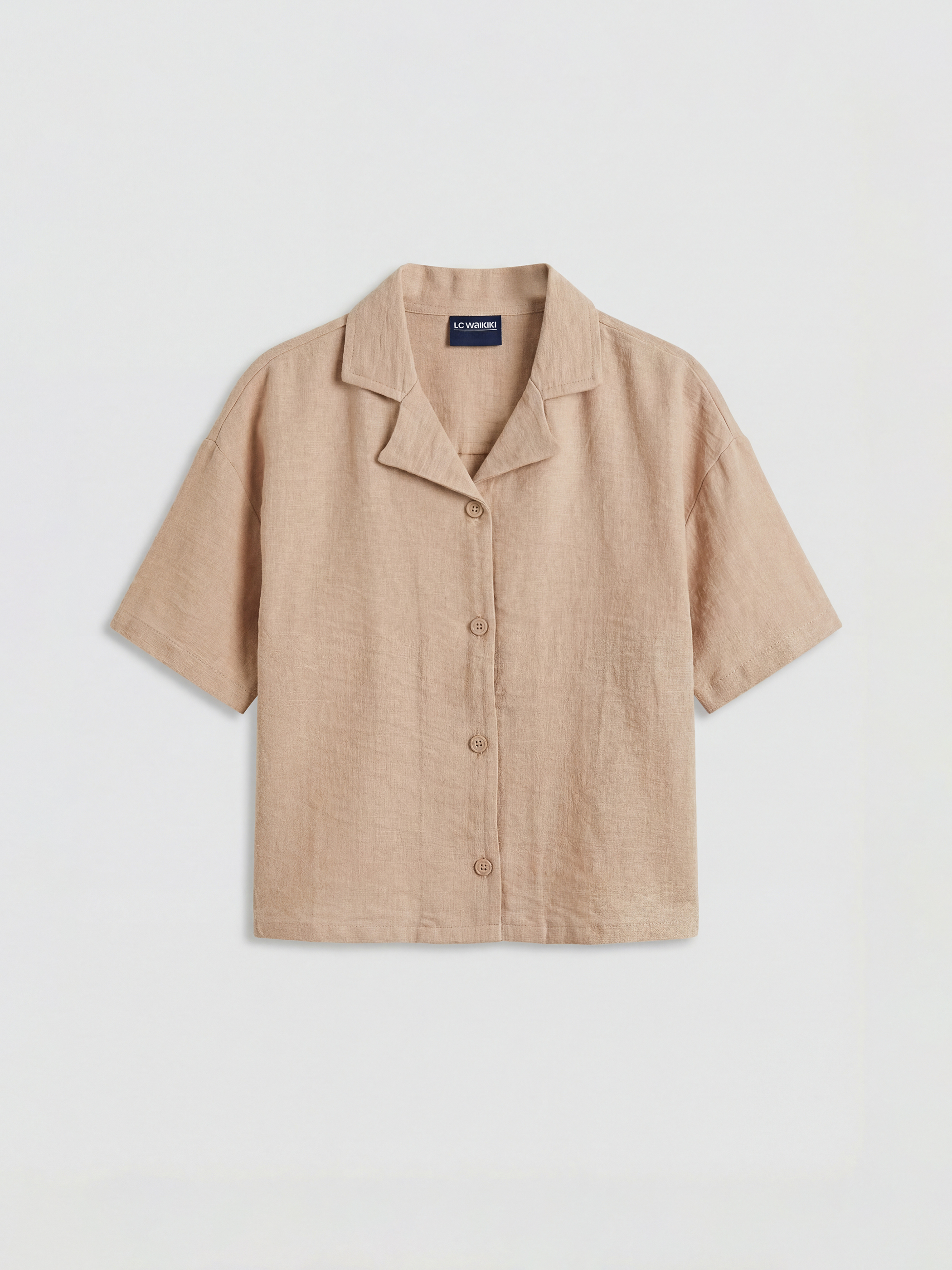 Short Sleeve Muslin Girls' Shirt and Pants-1