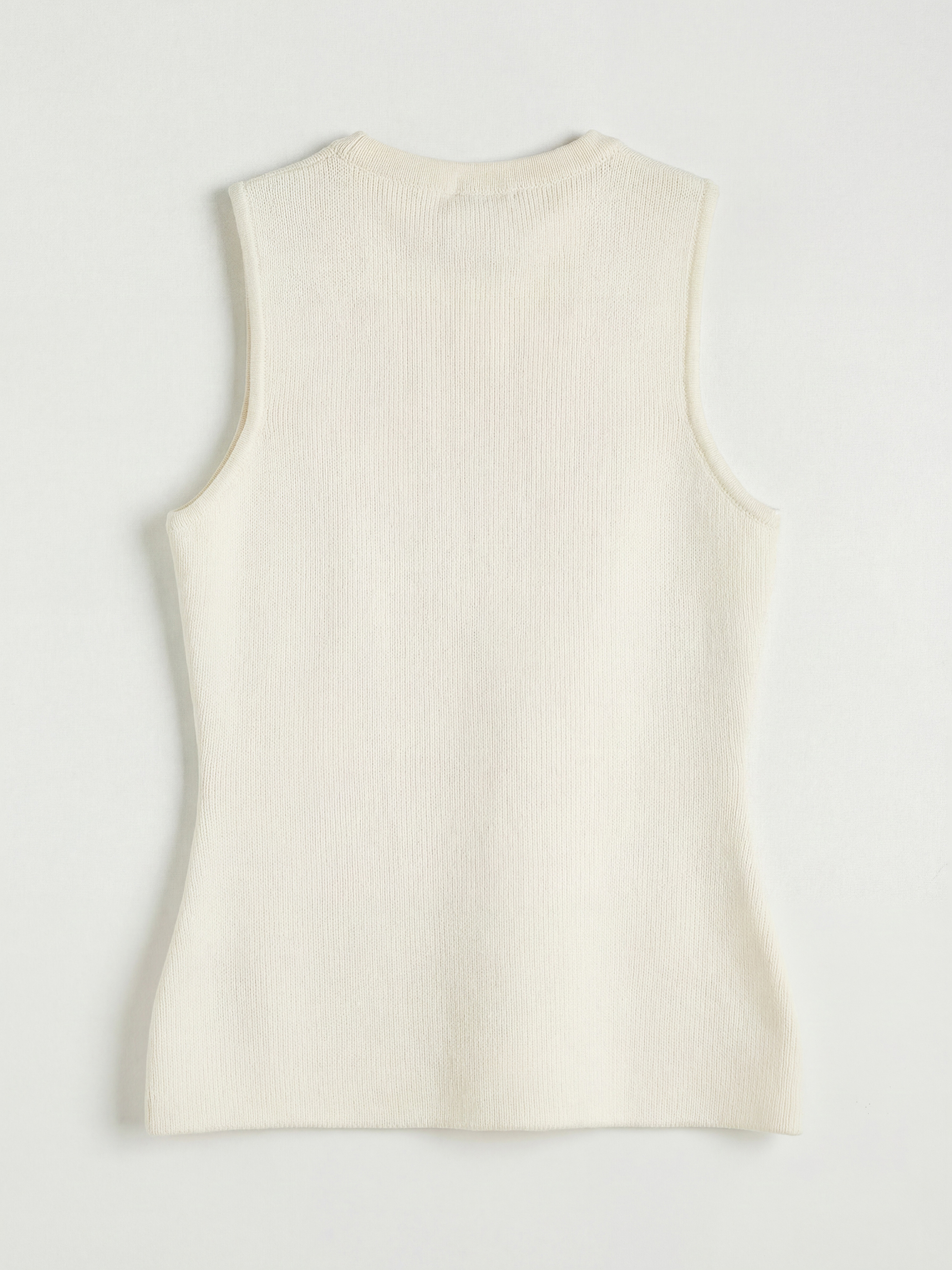 Women's Ribbed Knit Vest with a Crew Neck-5