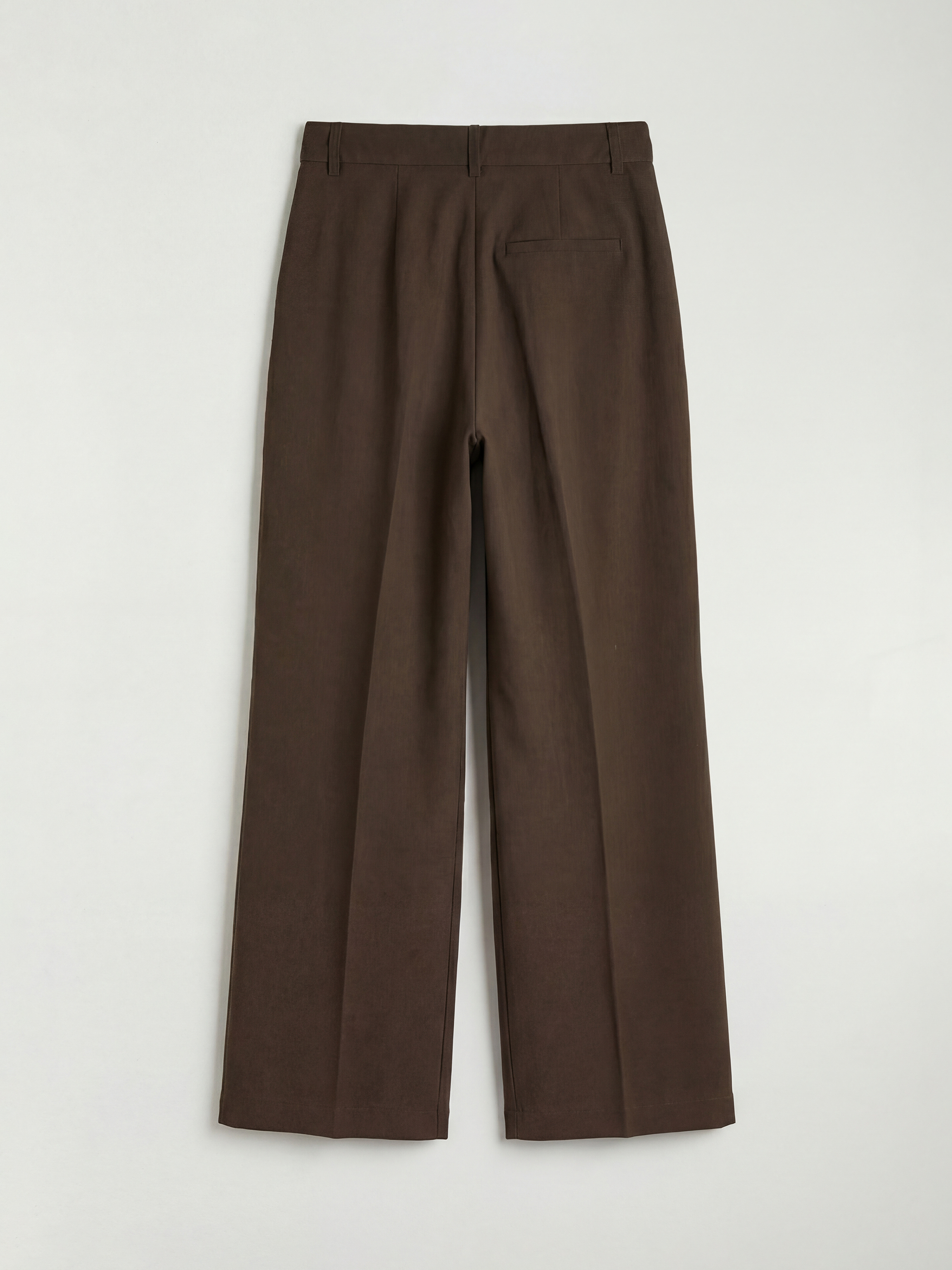 Haki Geniş Paça Pileli Kadın Kumaş Pantolon-1