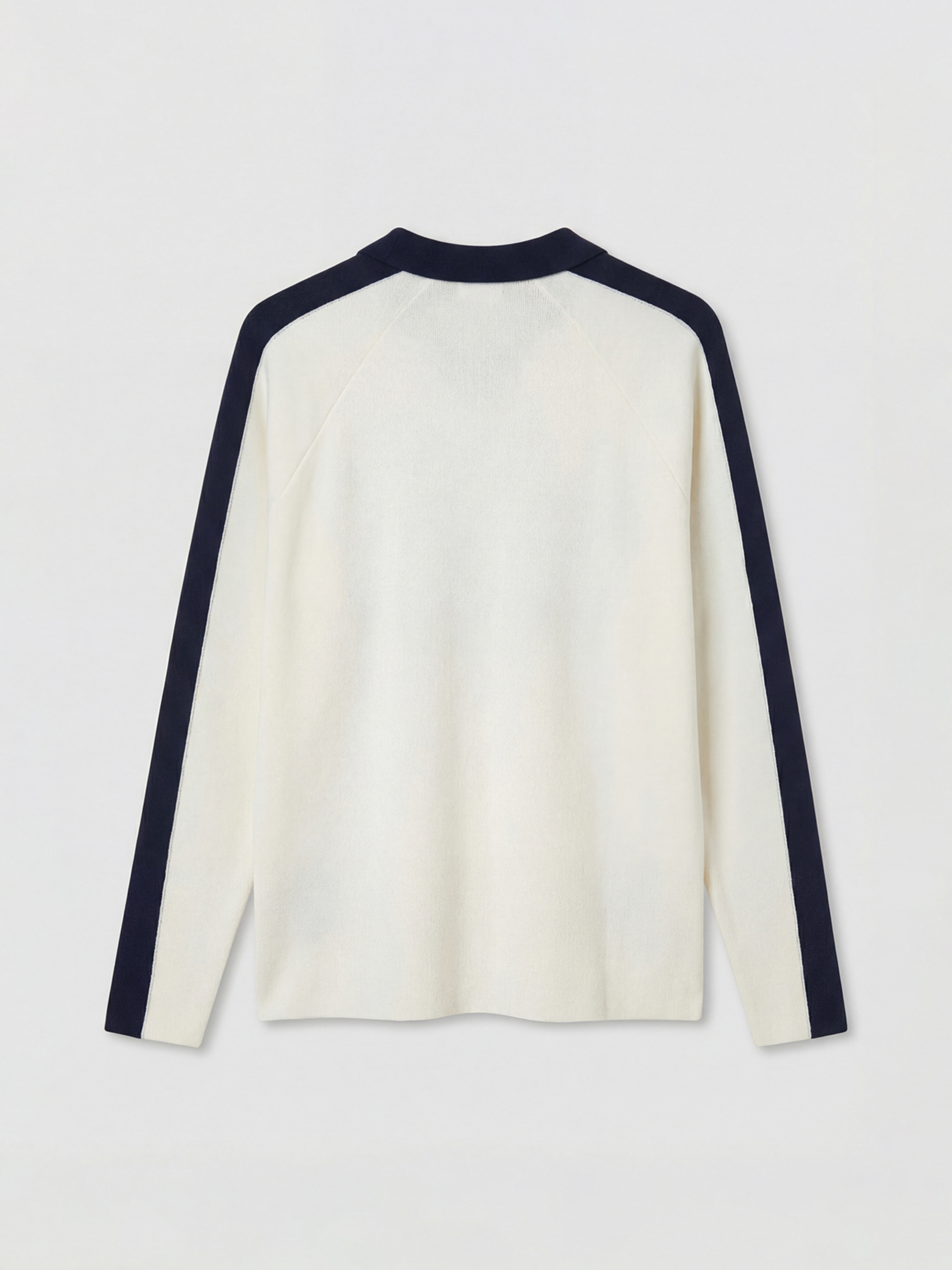 Ekru Polo Yaka Baskılı Erkek Triko Kazak-1