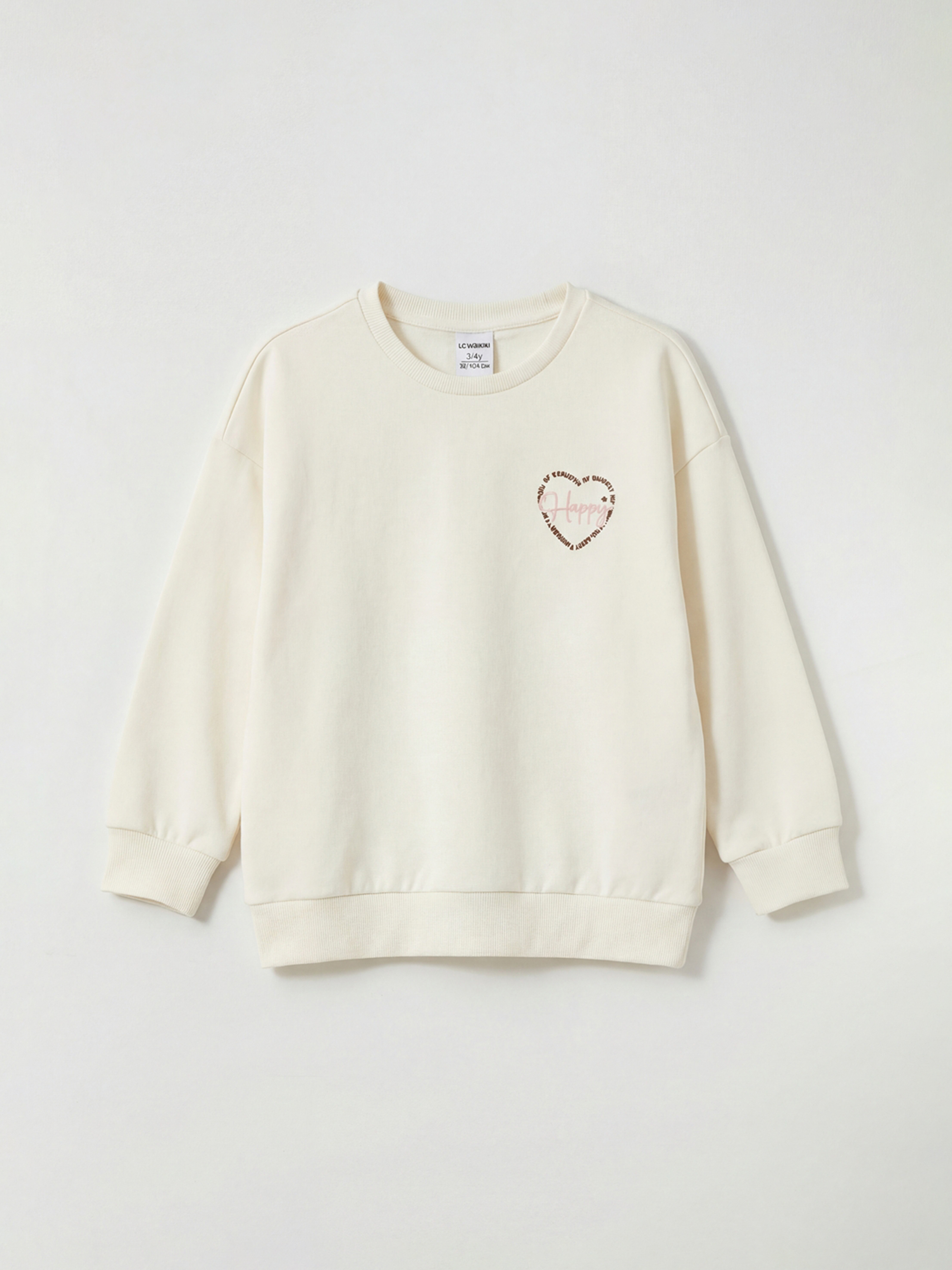 LCW Kids Bisiklet Yaka Baskılı Kız Çocuk Sweatshirt	 - S6KC66Z1-LXH