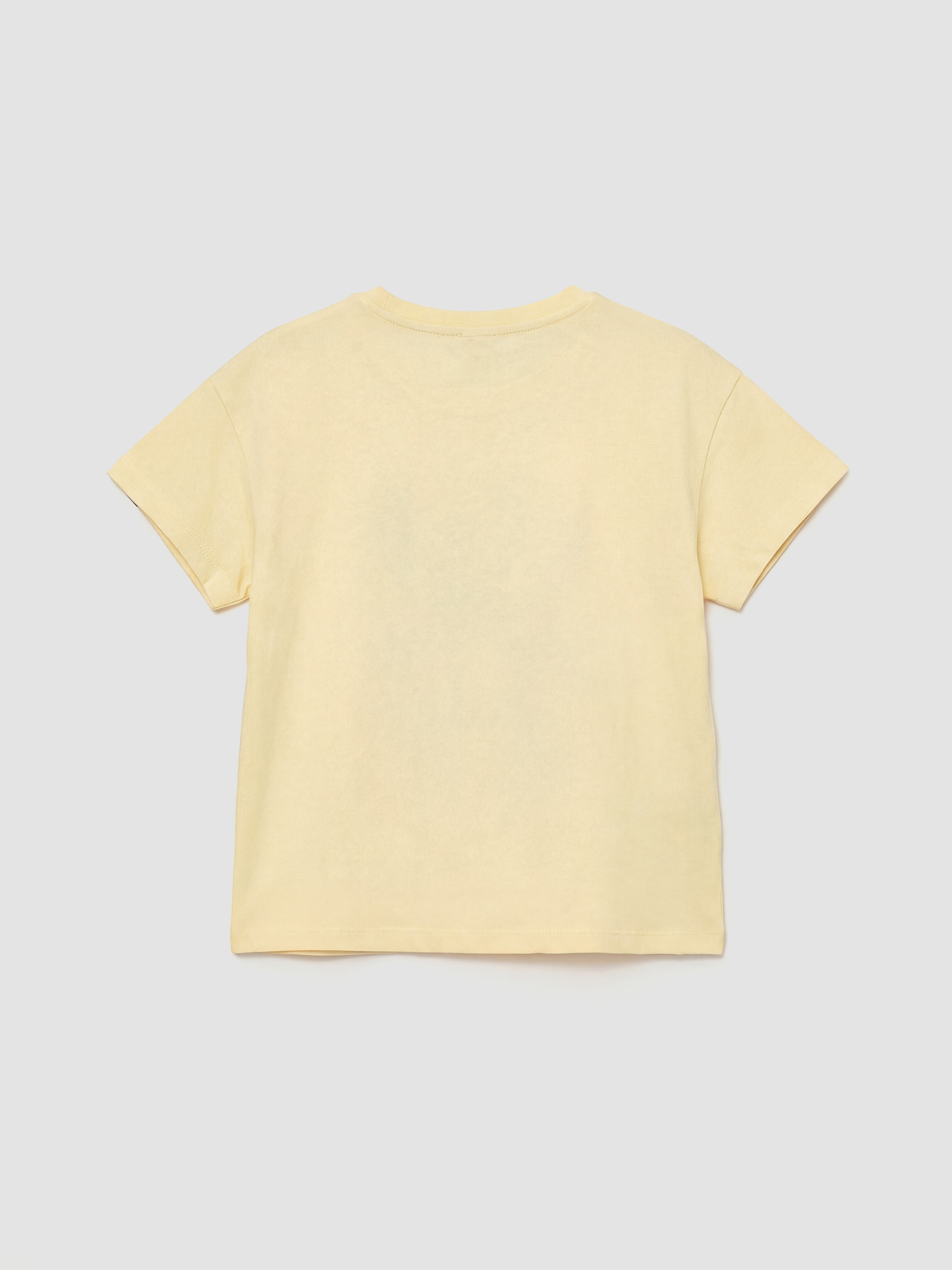 Sarı Lilo ve Stitch Baskılı Kız Çocuk Tişört-1