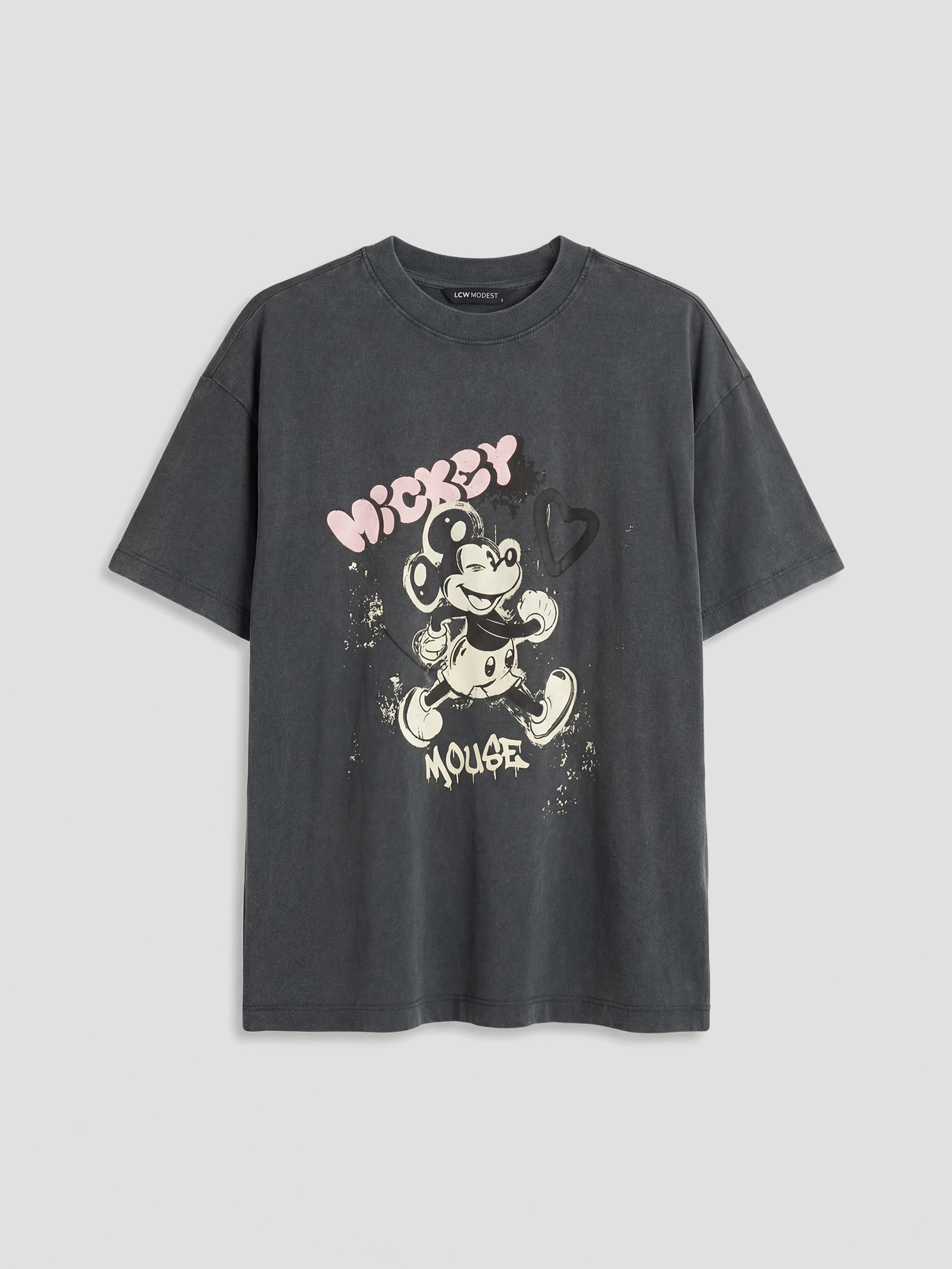 Mickey Mouse Baskılı Kadın Tişört-4